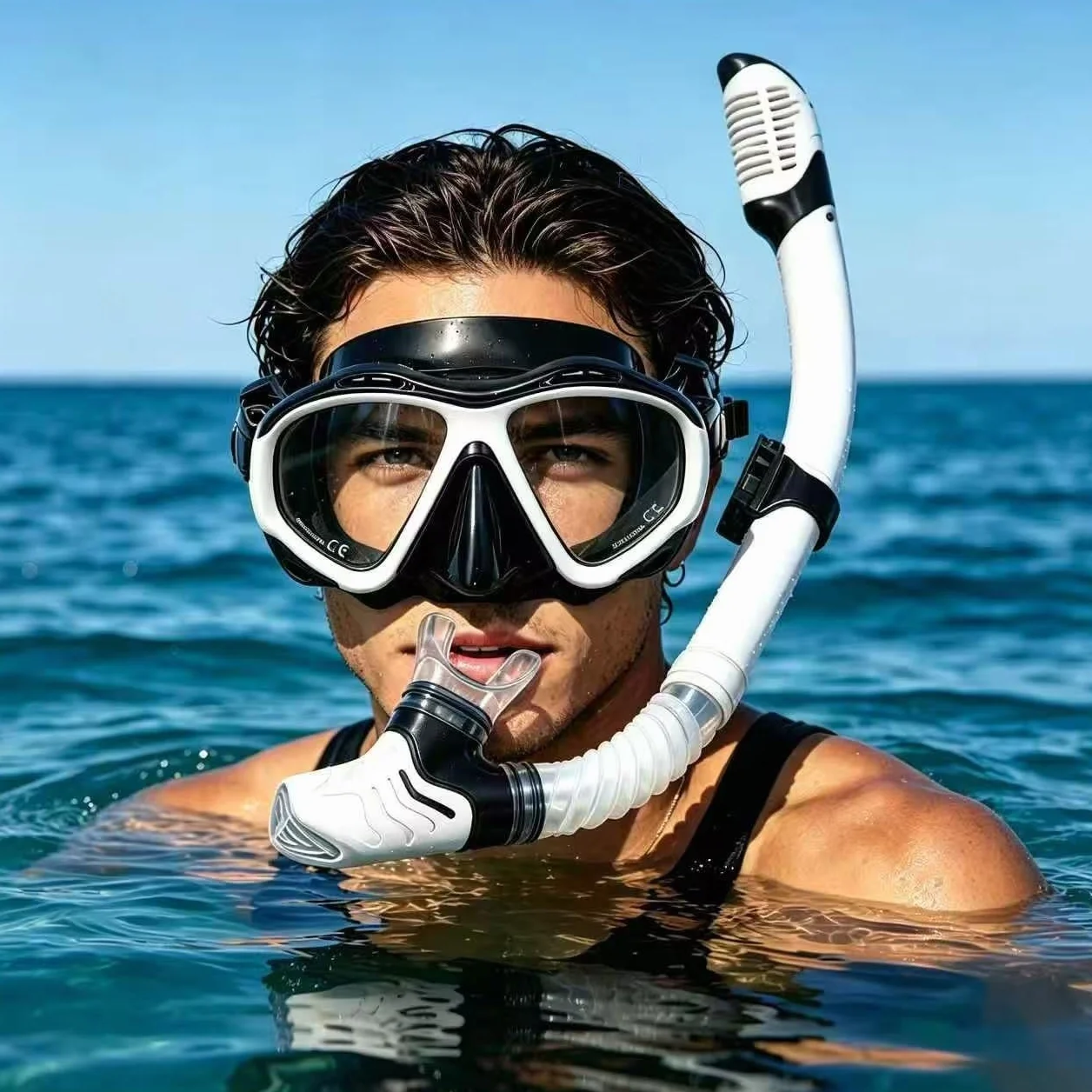 Zestaw do Snorkelingu Dla Dorosłych, Maska Panoramiczna 180° Hartowane Szkło, Rura Snorkelingu Sucha Hermetyczna