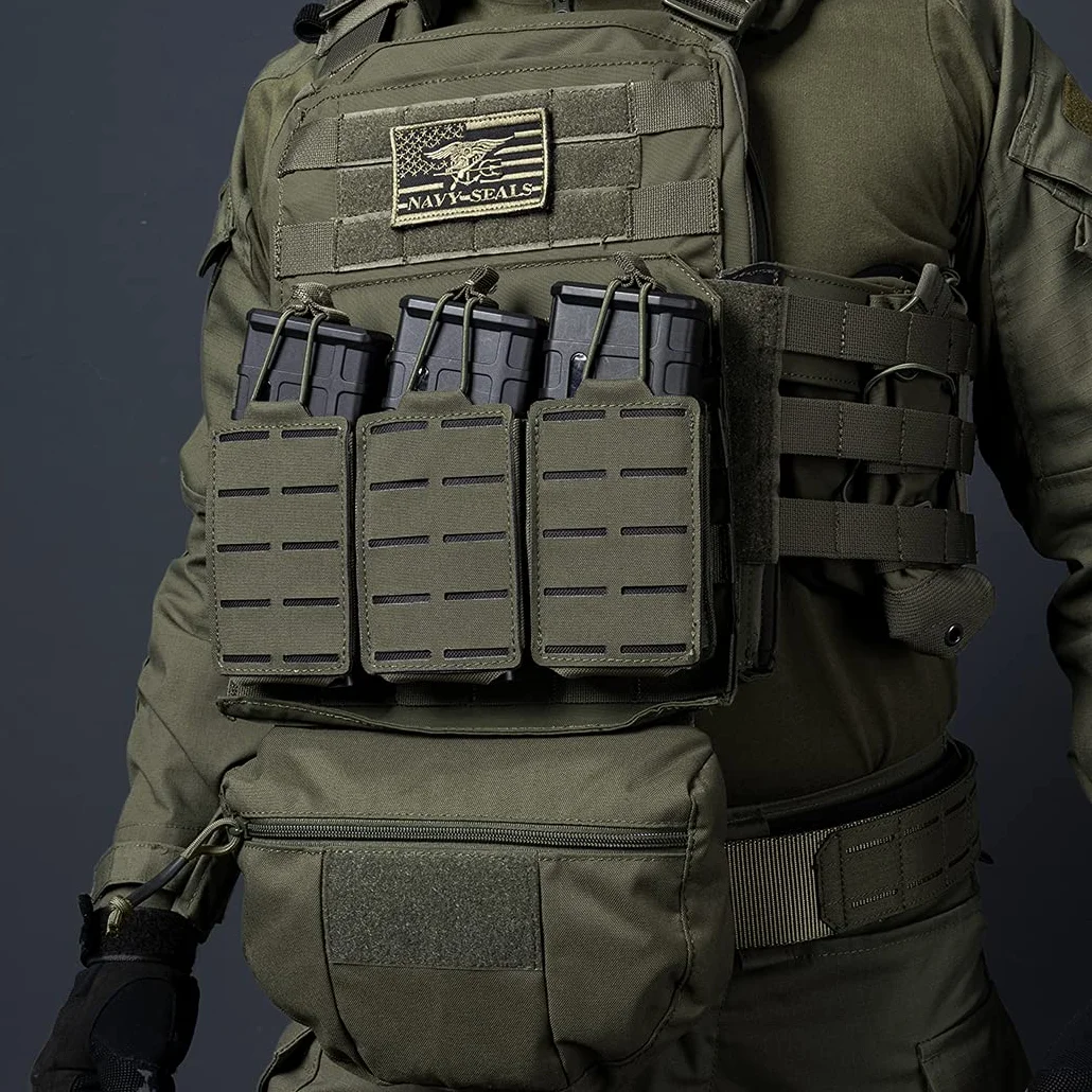 IDOGEAR Tactical Top otwarty pokrowiec na czasopisma Triple Molle do magazynów karabinowych M4 M14 M16 AR-15 5,56MM