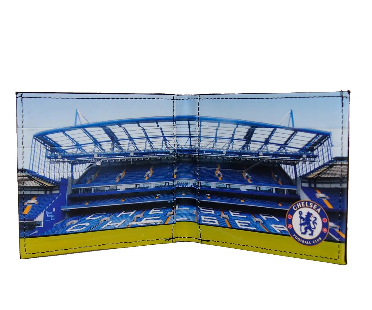 Chelsea F.C. - Portfel z wytłaczanym herbem klubu - na prezent - oficjalne gadżety i akcesoria piłkarskie