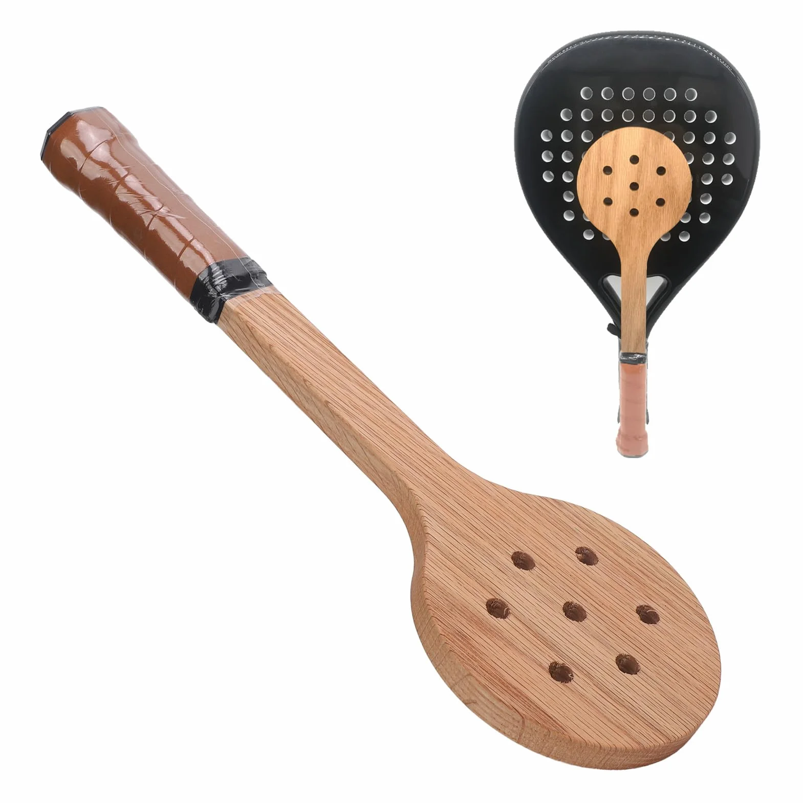 Łyżka Wskaźnikowa do Tenisa, Rakieta do Tenisa Pointer, łyżka do ćwiczeń z drewnianą huśtawką tenisową, Wskaźnik Ulepszenia Trenera Sweet Spot na Początek