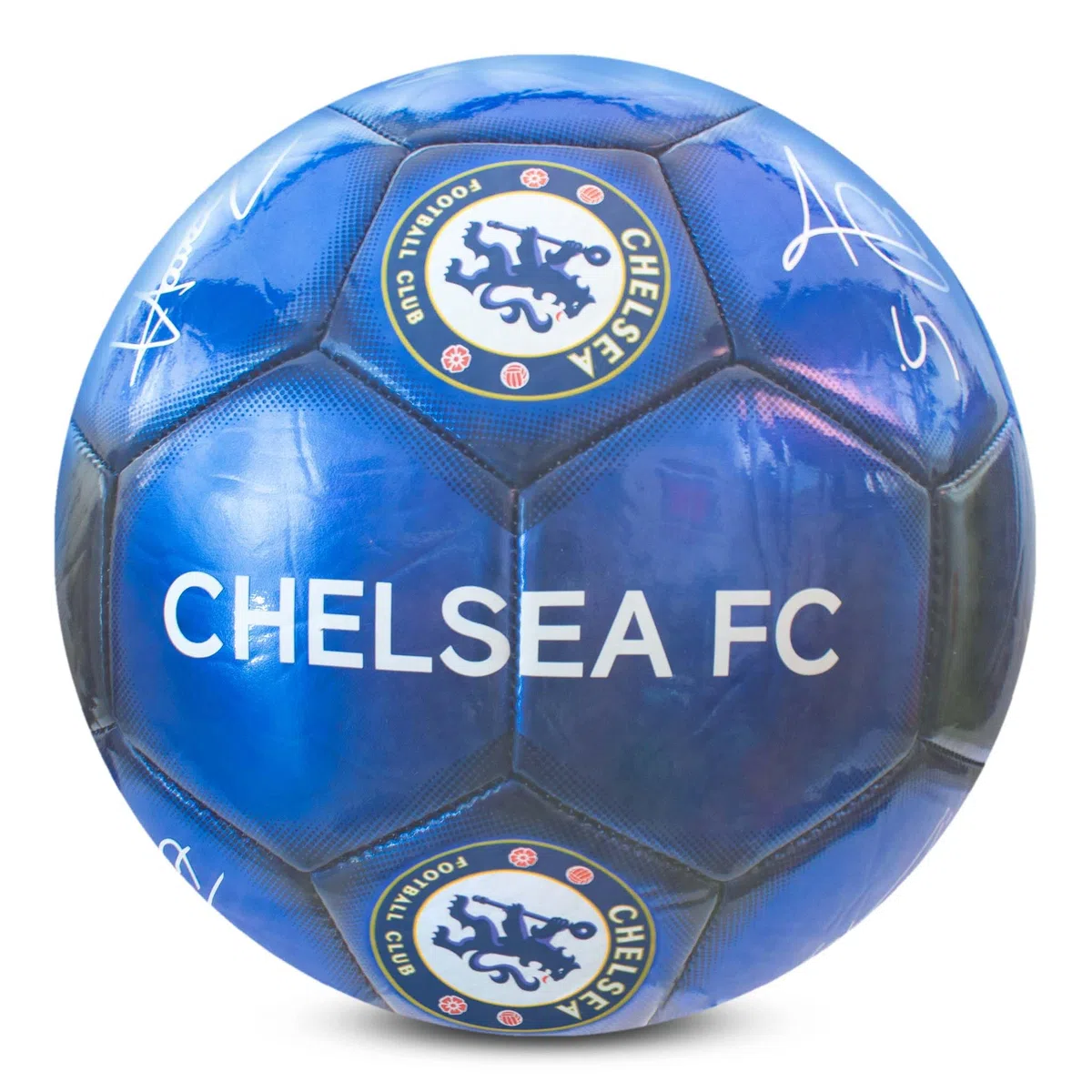 Hy-Pro Oficjalnie licencjonowana piłka nożna Chelsea F.C. Classic Signature, metaliczna, rozmiar 5, blues, trening, mecz, towar, kolekcjonerska dla dzieci i dorosłych, niebieska