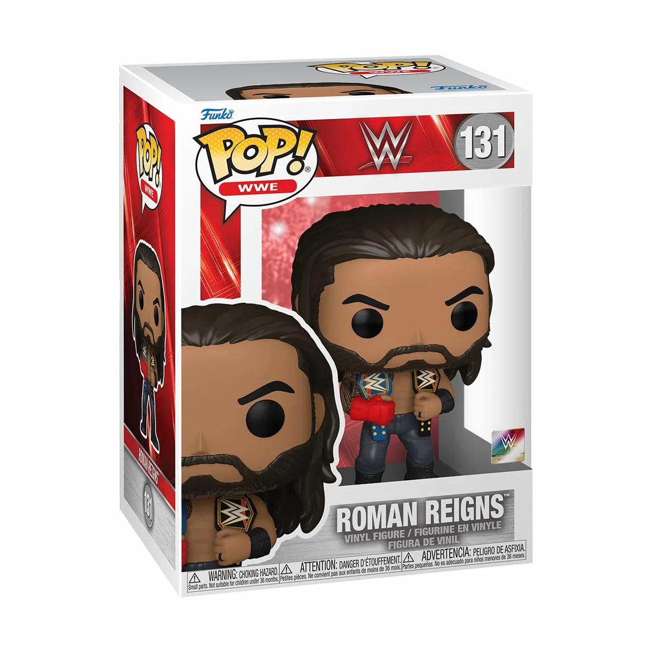 Funko Pop! WWE: Roman Reigns with Belts - Figurka winylowa kolekcjonerska - Pomysł na prezent - Oficjalne towary - Zabawki dla dzieci i dorosłych - Fani sportowi - Lalka dla kolekcjonerów i wystawy