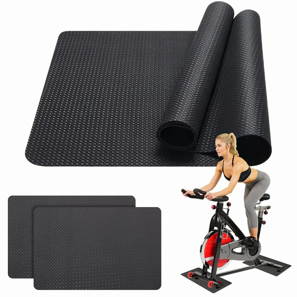 LOMUG Bieżnie, 5 mm, antypoślizgowa mata ochronna Peloton, podwójna mata podłogowa, mata ochronna, sprzęt fitness do sprzętu sportowego Home Gym