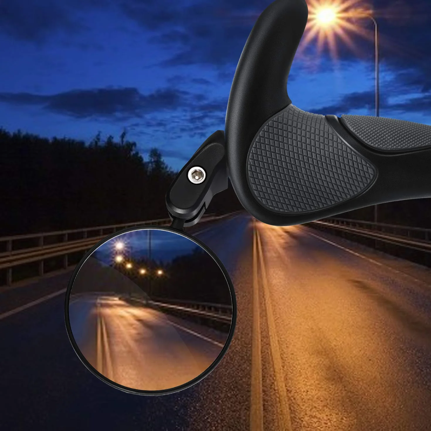 1 szt. Lusterko rowerowe Vintoney do kierownicy, lusterko wsteczne rowerowe obrotowe o 360°, szerokokątne wypukłe lusterko rowerowe, bezpieczne lusterko końcowe do roweru szosowego i codziennej jazdy