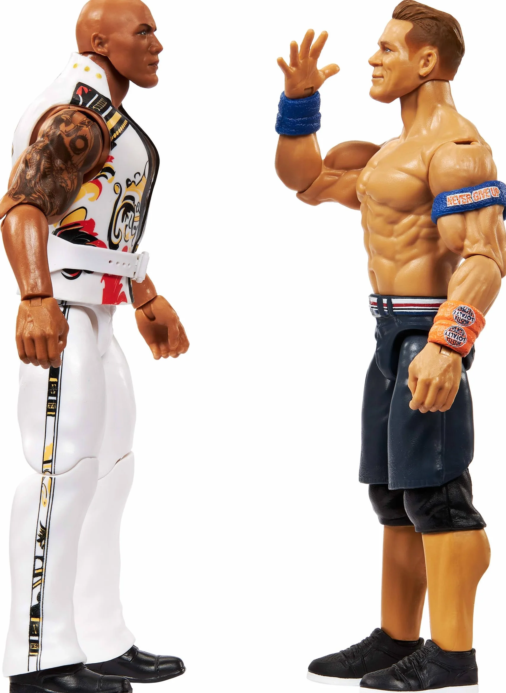 Mattel WWE Championship Showdown 2-częściowy zestaw figurek akcji Rock & John Cena 15 cm