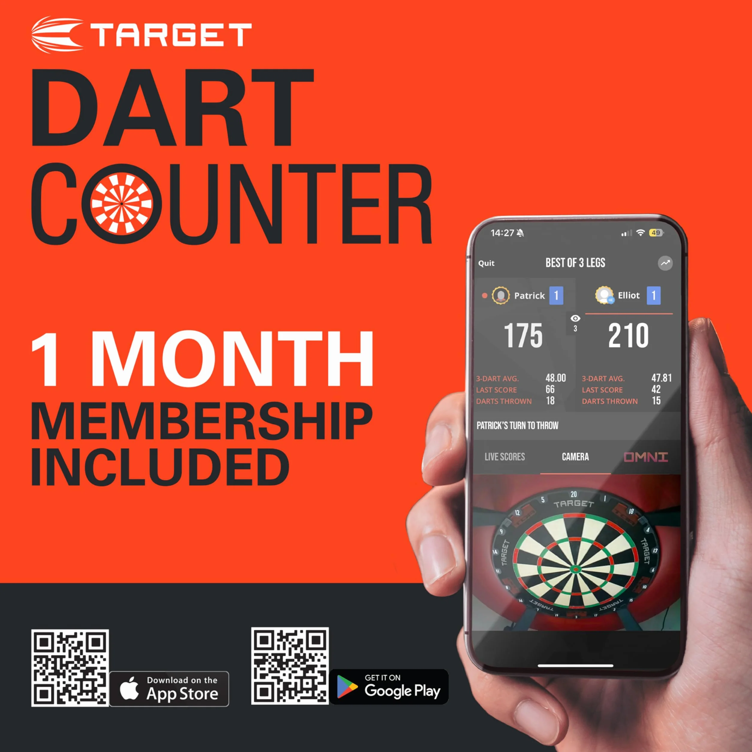 Target Darts Rift tarcza do darta z oświetleniem LED, system bezklamrowy, 2 komplety lotek 17 g