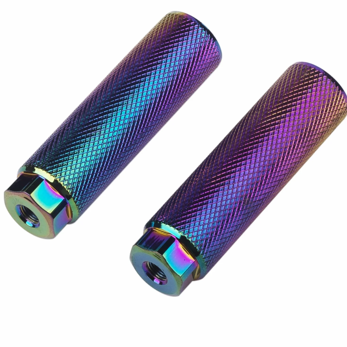 KINSPORY 3/8 cala - 26-zębowe kołki rowerowe ze stopu aluminium, tylne siedzenia, zestaw 2 szt. BMX peg, bIke peg(tęczowy)