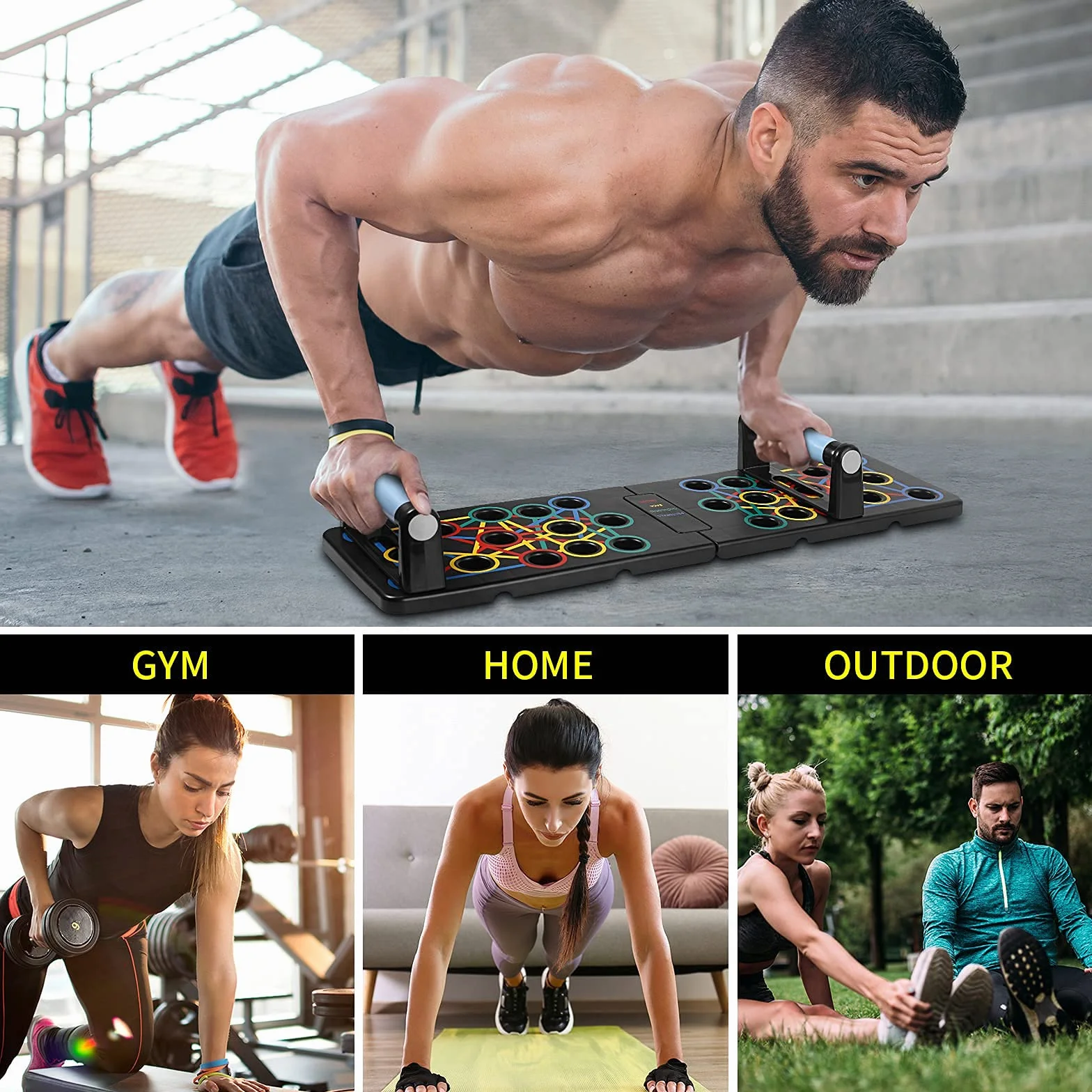 U/D 24 w 1 deska push-up wielofunkcyjna składana przenośna fitness trening narzędzia push-up stojaki deska do ćwiczeń deska do ćwiczeń, ćwiczenia domowe dla mężczyzn/kobiet