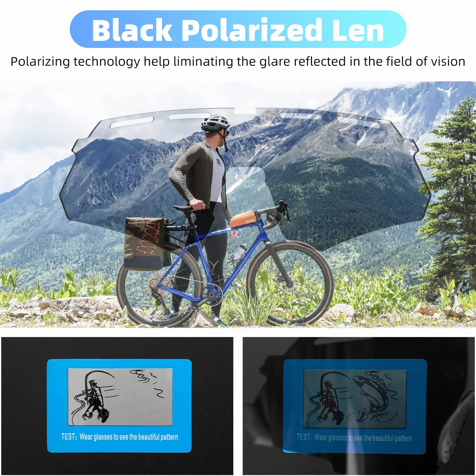 ROCKBROS Fotochromowe Okulary Rowerowe UV400, Męskie i Damskie Sportowe z Półramką, do Kolarstwa Szosowego, Górskiego, Sportów na Świeżym Powietrzu