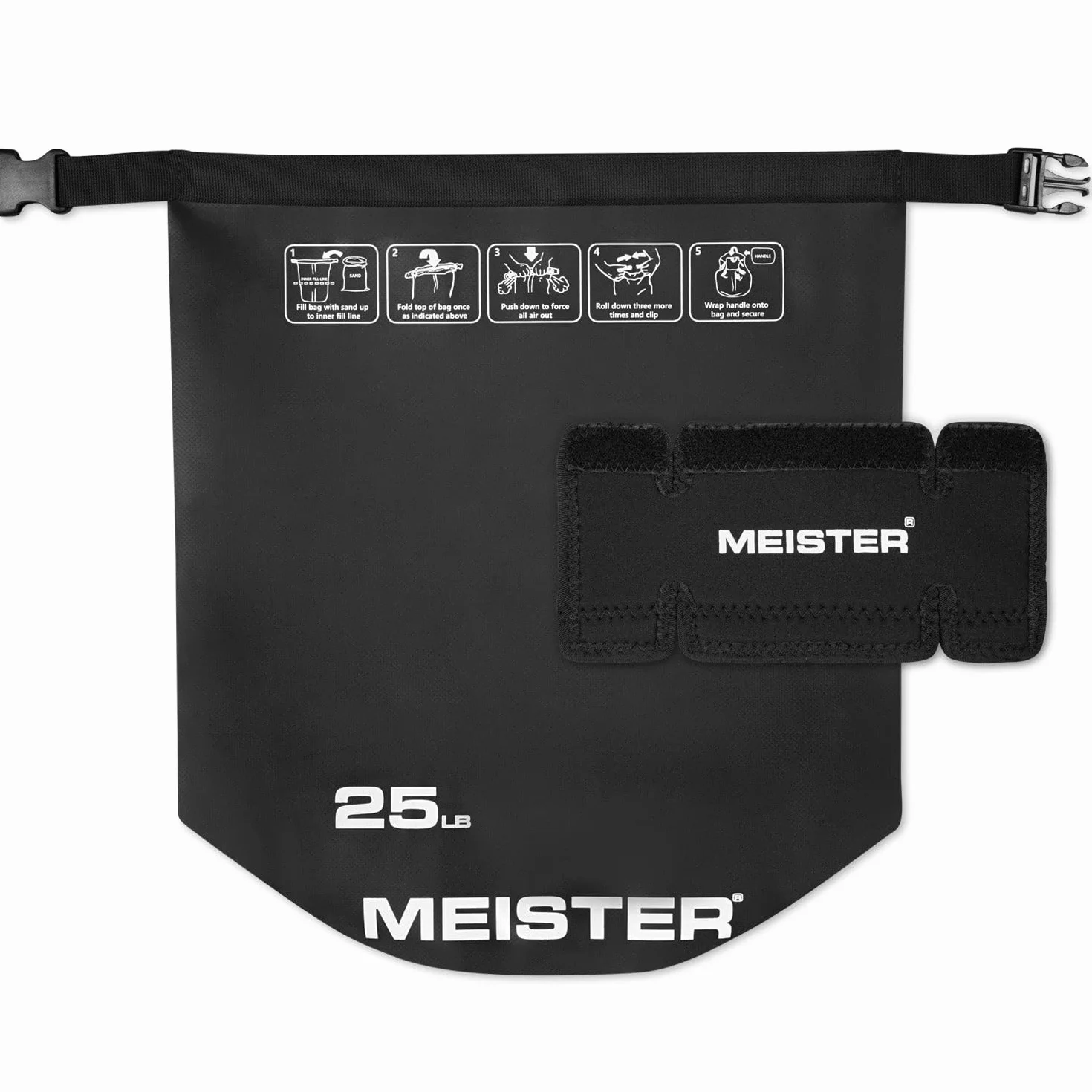 Meister BEAST Przenośny czajnik piaskowy, miękki worek z piaskiem, waga 11,3 kg, czarny