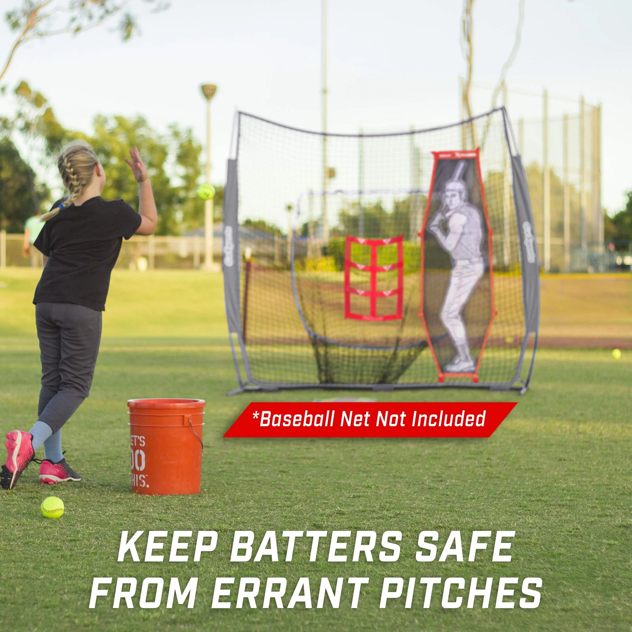 GoSports Zestaw do pitchingu baseballowego i softballu XTRAMAN, czerwony