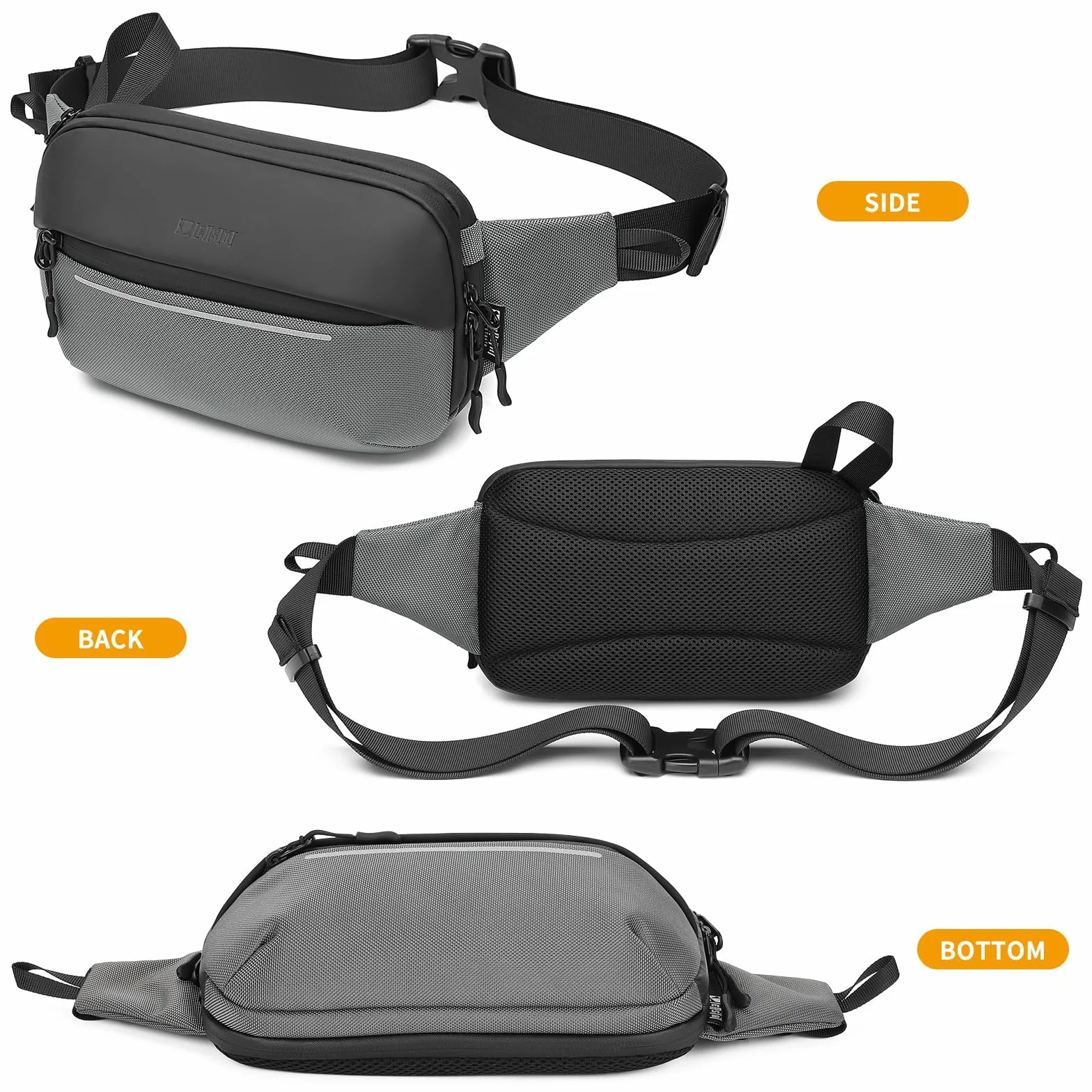 Huntvp Torba nerka dla mężczyzn i kobiet sportowa torba na ramię Fanny Pack Bag z regulowanym paskiem Unisex Rozszerzalna wodoodporna torba na ramię do pieszych wycieczek kolarskich Trekking na
