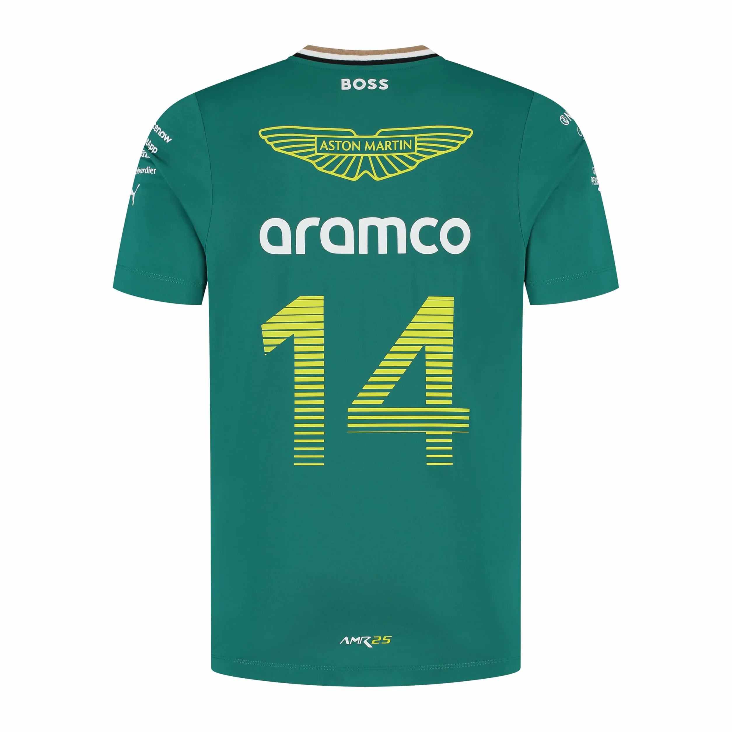 Aston Martin F1 2025 Męska koszulka drużynowa Fernando Alonso zielona