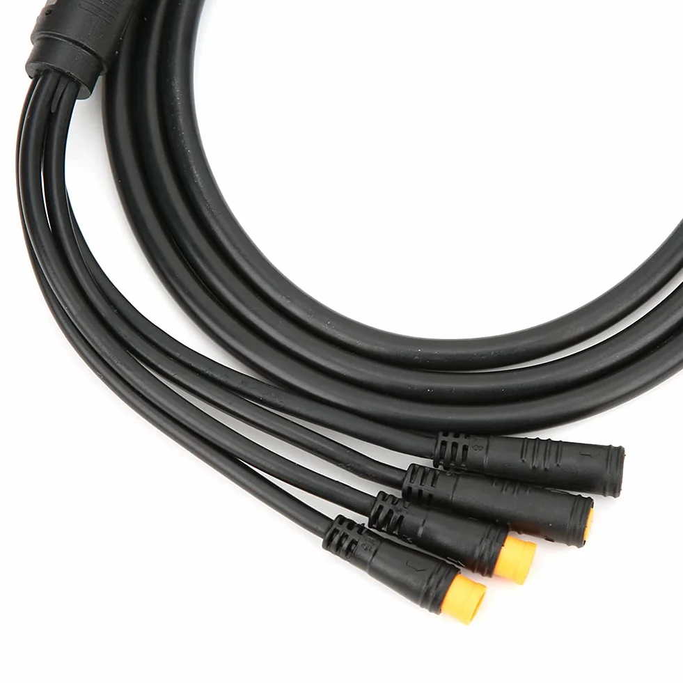 Wodoodporny Kabel 1 na 5, Zintegrowany Kabel Rowerowy 1 na 5 z funkcją Oświetlenia dla Wodoodpornego Kontrolera Ebike
