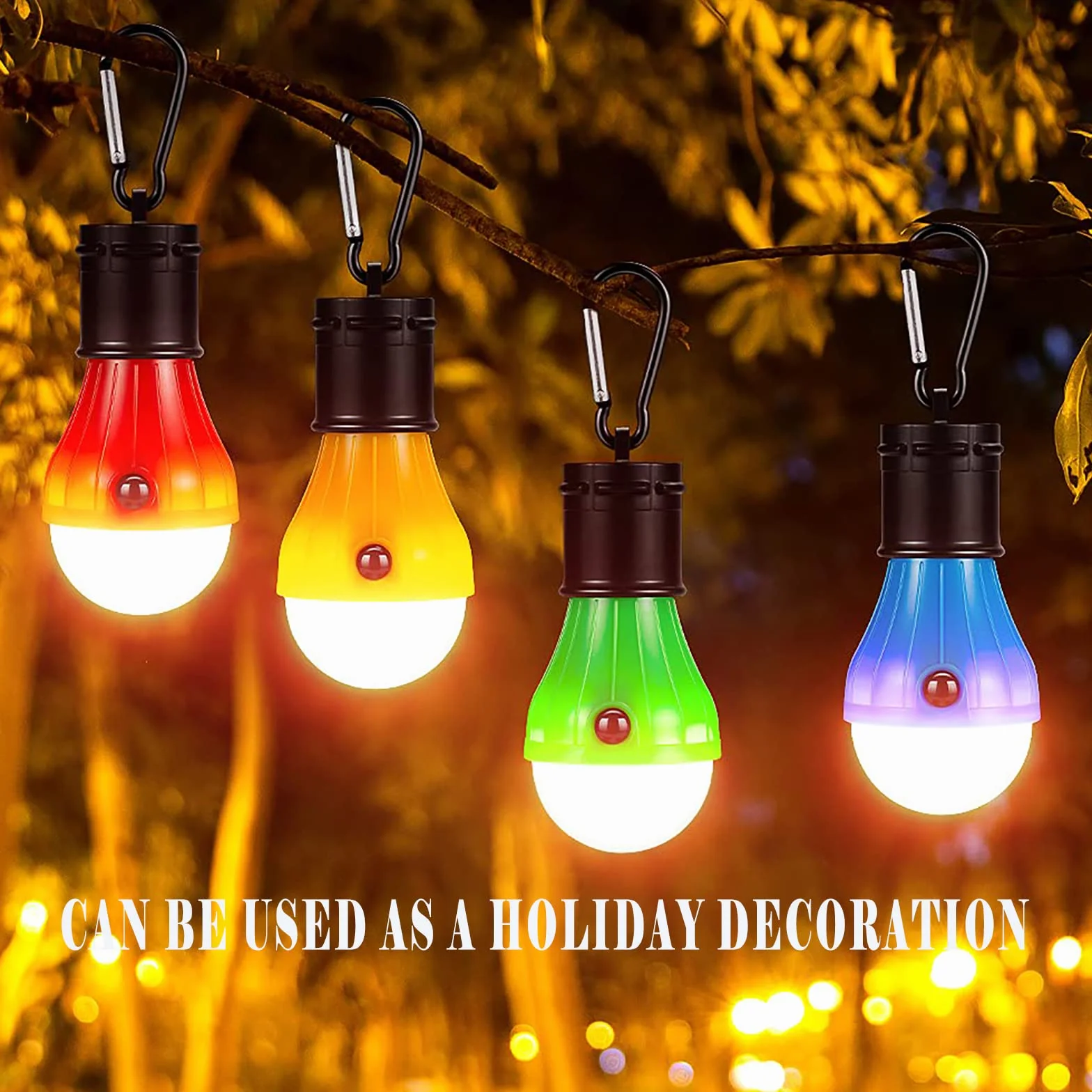 4 sztuki lamp kempingowych LED, do namiotu, z karabińczykiem, zestaw żarówek dla dzieci, oświetlenie plecaka, przenośna, wodoszczelna lampa kempingowa do ogrodu, garażu, wędkowania, przygód, kempingu, dekoracji na co dzień