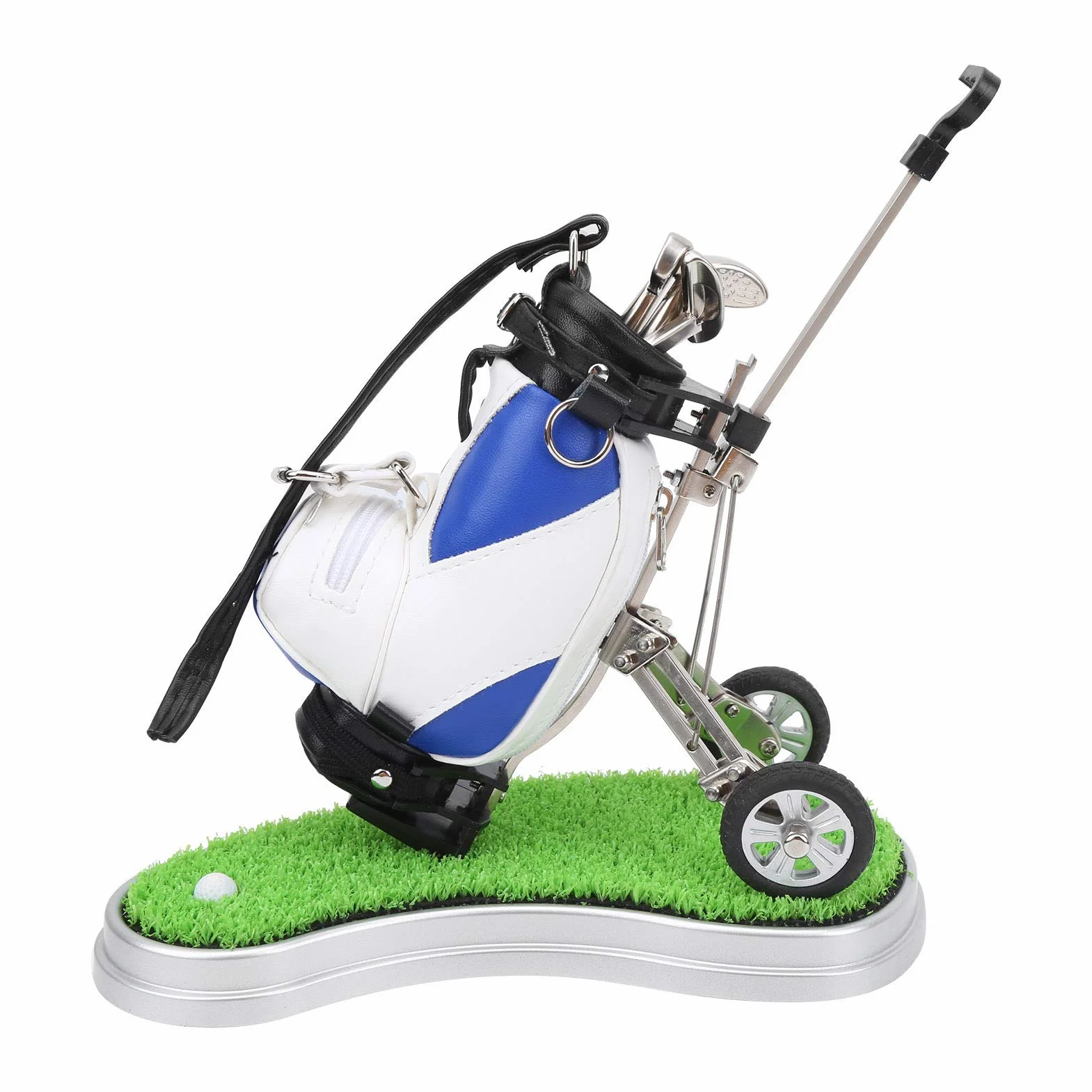 Zestaw długopisów golfowych na biurko do gry w golfa z 3 długopisami kulkowymi i mini torbą ze stopu torba na długopisy golfowe z podstawowymi pamiątkami golfowymi