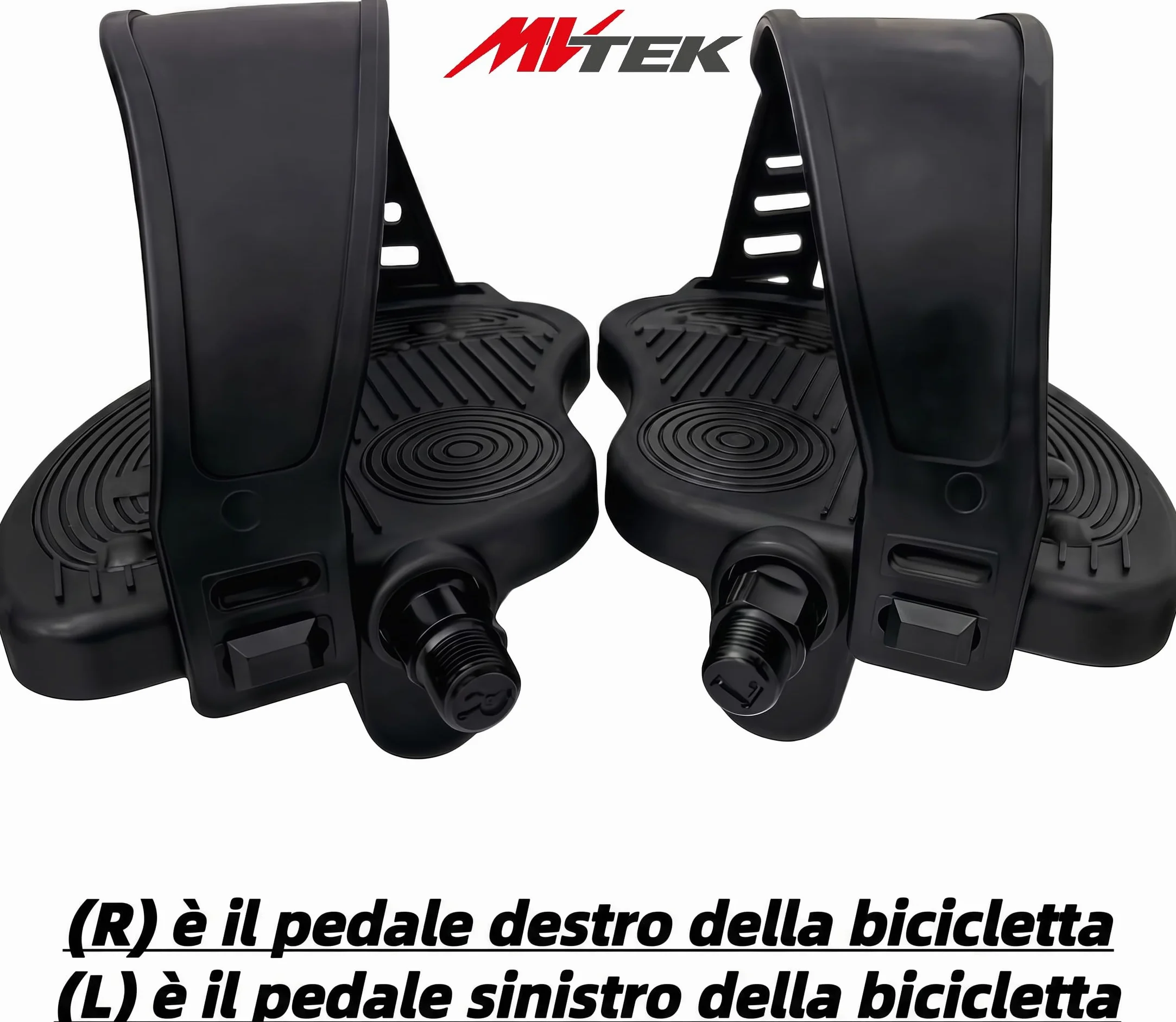 Pedały rowerowe. do roweru stacjonarnego, ergonomiczny nylonowy z kołkiem na kulkach 12 mm i gwintem 1/2, regulowany pasek. Spinning bike, pedały do ćwiczeń rowerowych