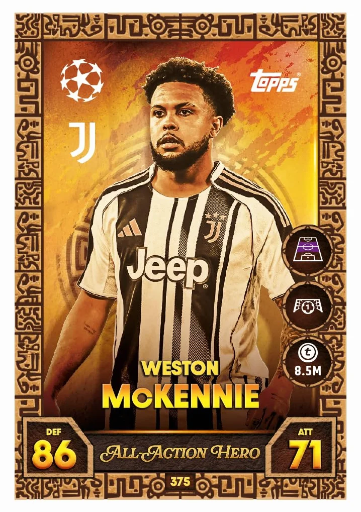 Topps UCC Match Attax 2025/26 Mini Tin Global Goalscorers 28 kart Match Attax Plus