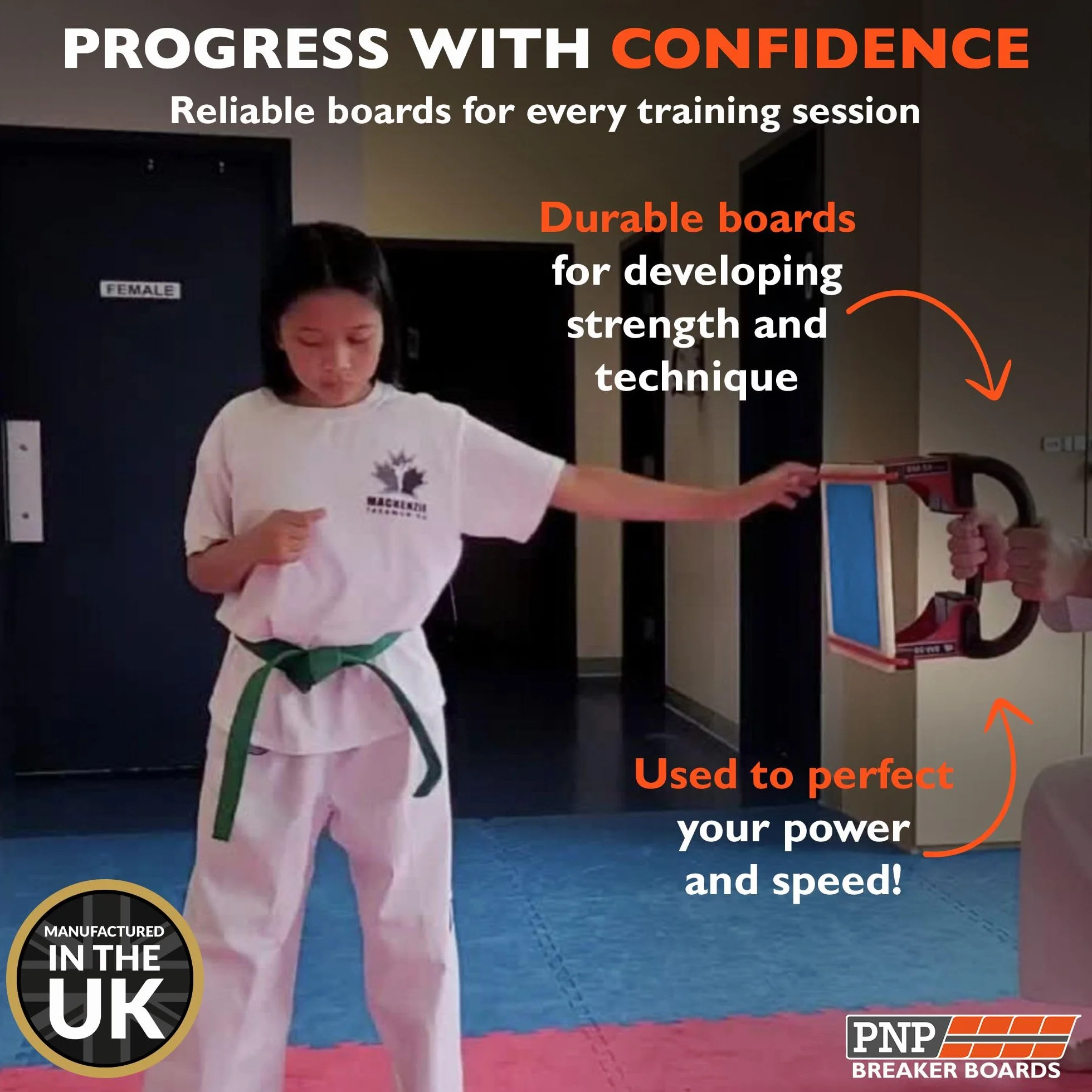 PNP Break/Breaker/Smash Rebreakable Board do Taekwondo, sztuk walki, karate, łamania mocy, przerw krawatowych (naturalna deska z niebieską podkładką - 25)