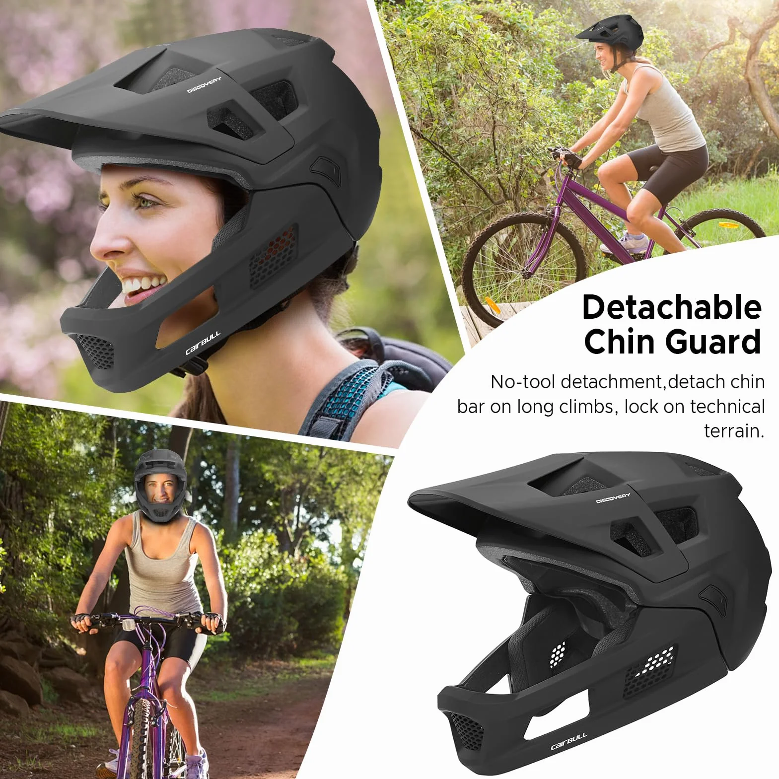BMX Kask BMX Kask rowerowy górski z odpinaną osłoną podbródka i wizjerem AG+ Paski Silver Ion RS1 MICRO System regulacji do jazdy na rowerze górskim i kolarstwa
