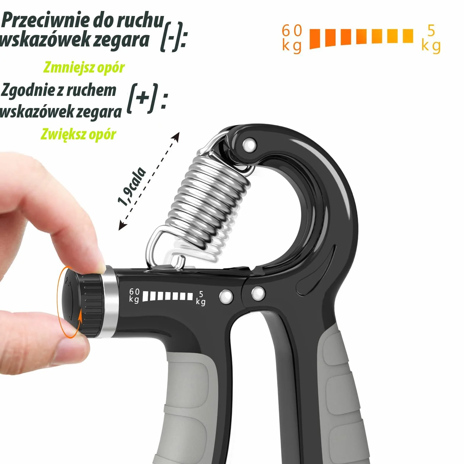 Trenażer ręczny 2-częściowy zestaw przedramion regulowany uchwyt 5-60 kg