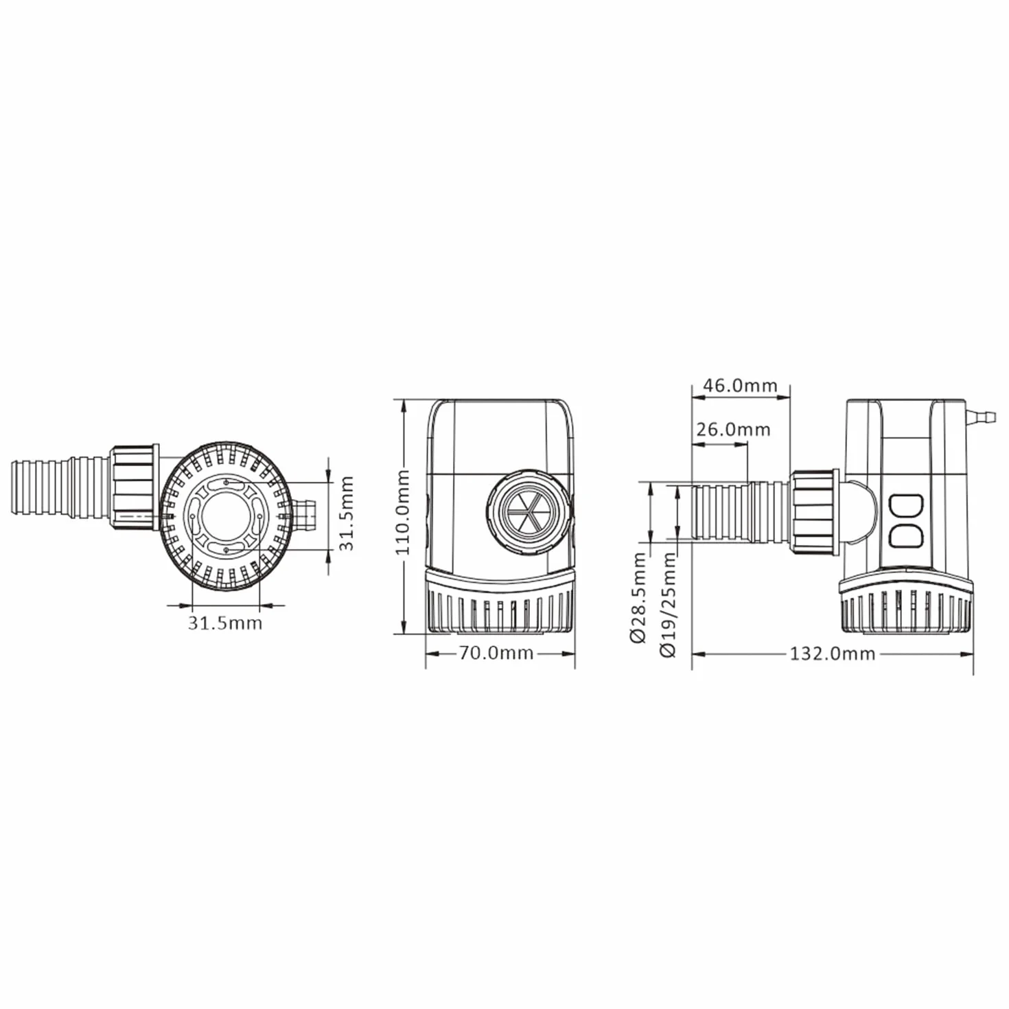 LIGHTEU®, DC 12 V nieautomatyczna pompa zęzowa serii 13A 1100GPH zanurzeniowa pompa wodna do łodzi morskich jachtów przyczepy kempingowej na zewnątrz ogrodu SFBP1-G1100-13A