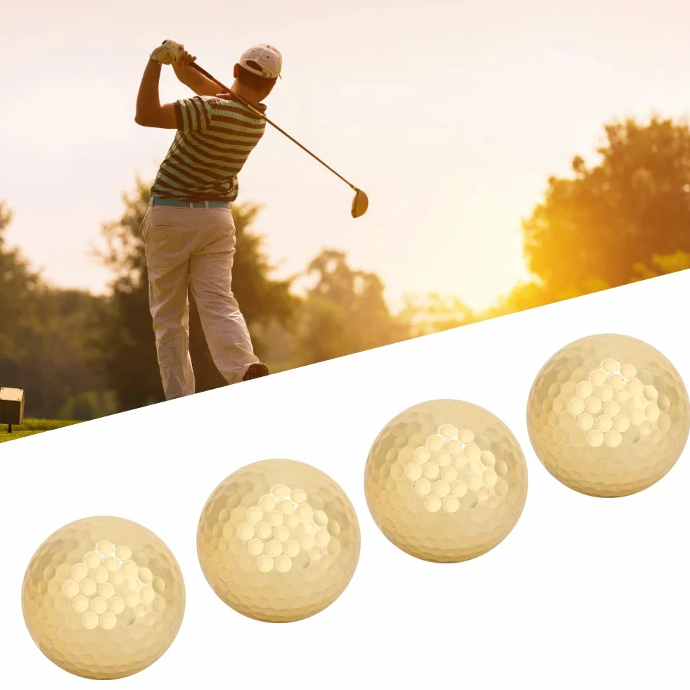 Złote Piłki Golfowe Pozłacane Dwuwarstwowe 4 szt. Akcesoria Golfowe