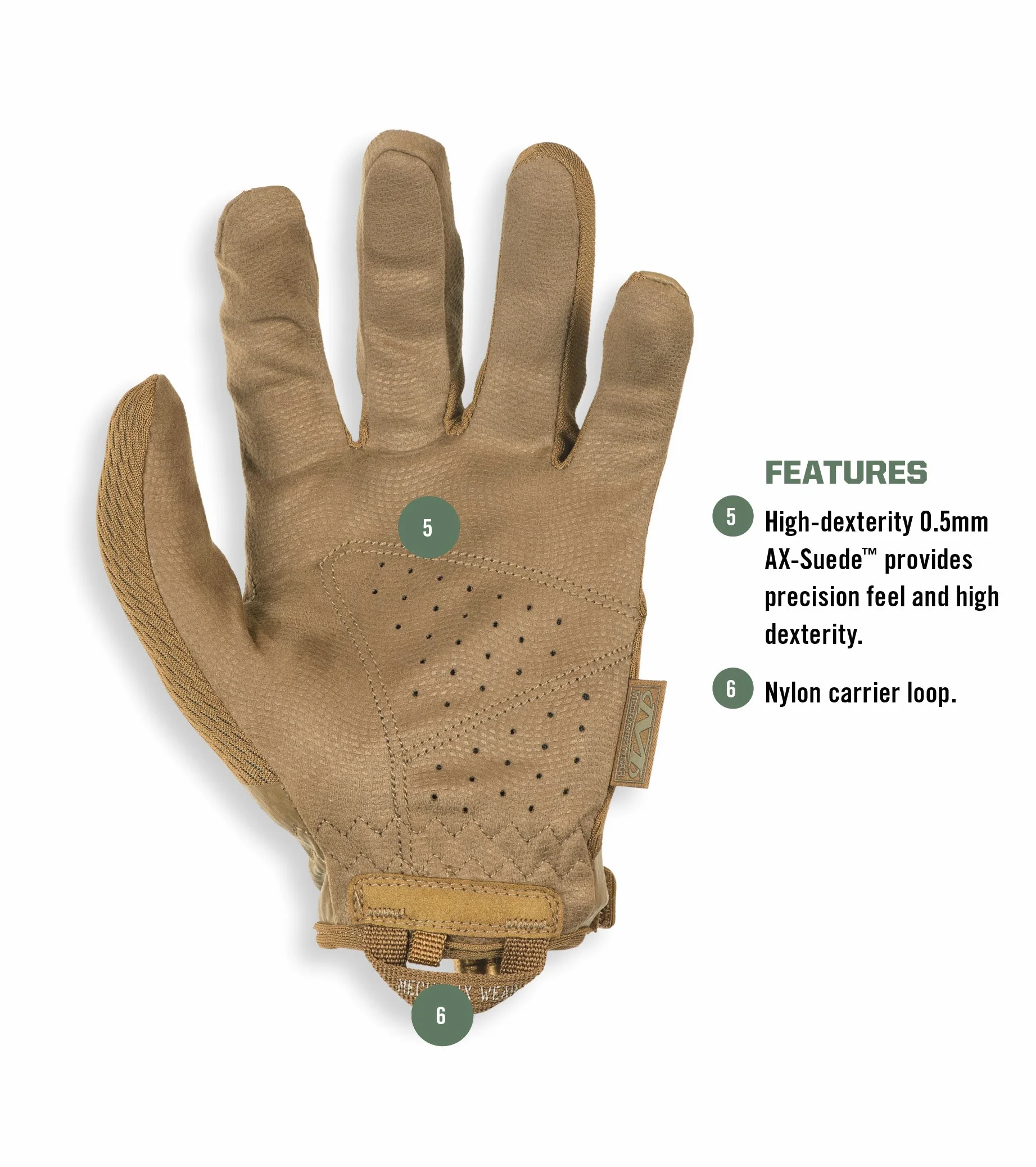Mechanix Wear Specialty 0,5 mm Coyote Tactical rękawice robocze średnie brązowe