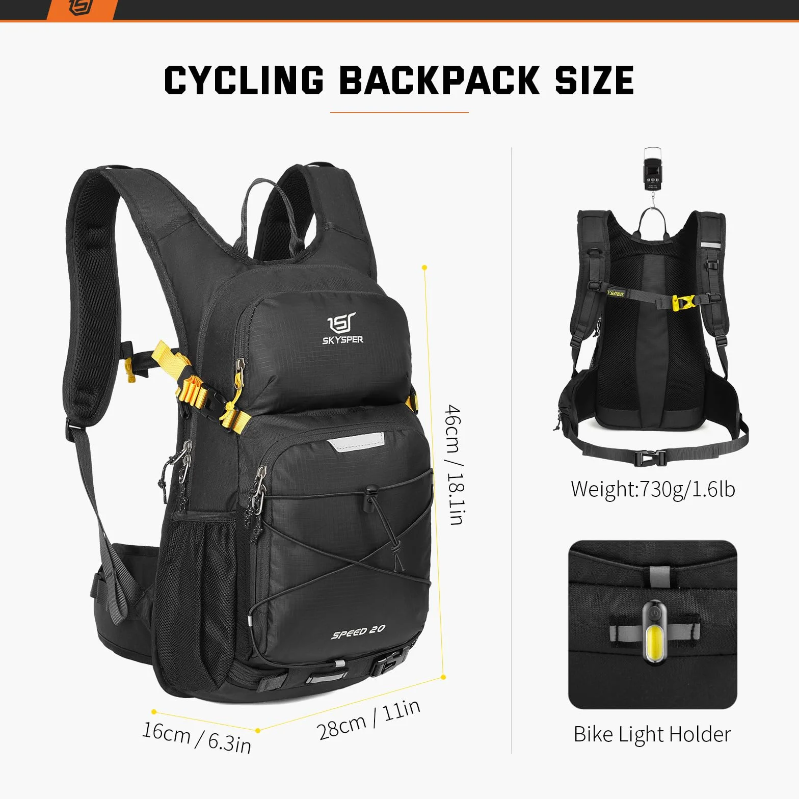 SKYSPER plecak rowerowy 20L, ISPEED 20 ultralekki z systemem hydracyjnym