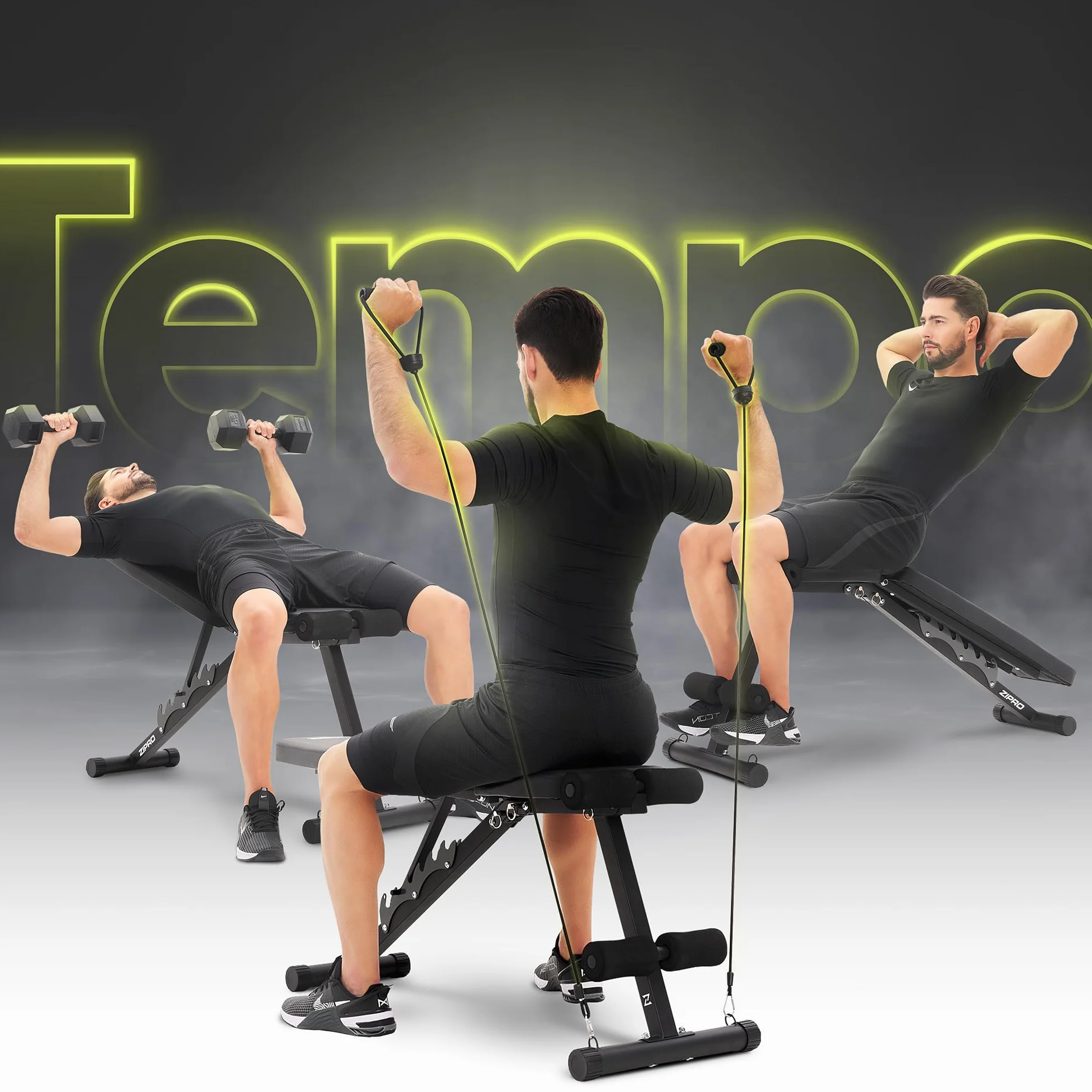 Zipro Uniseks 11926643 Ławka Treningowa, Czarny, do 230 kg