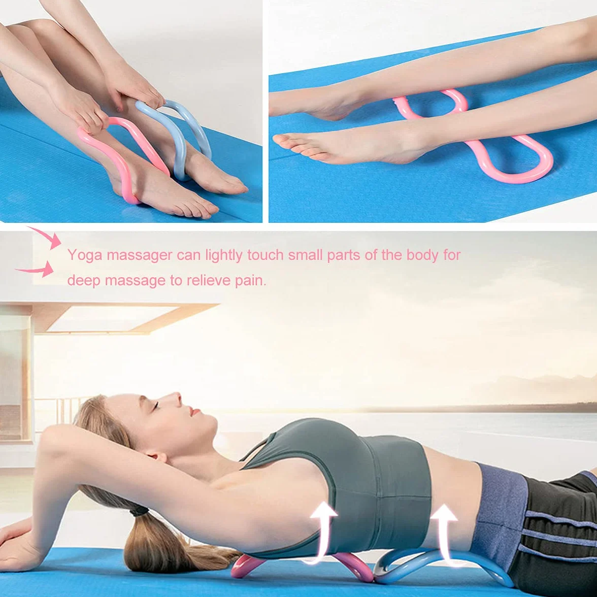 pierścień do rozciągania powięzi, 3 sztuki, pierścień do jogi, pilatesu, kółko treningowe, joga, masaż, narzędzie treningowe do tonizowania ud brzucha i nóg (różowy, niebieski, fioletowy)