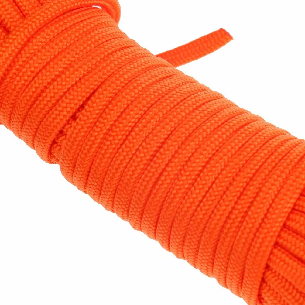 BeGrit pleciona lina polipropylenowa pleciona pleciona lina z pętlami do cumowania łodzi kempingowej namiot turystyczny (6 mm+10 m pomarańczowy)
