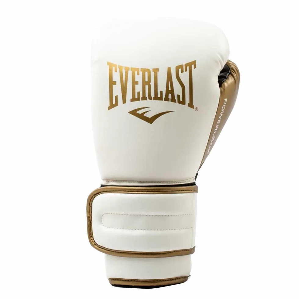 Everlast Powerlock2 Boxing Gloves 12oz White/Gold
