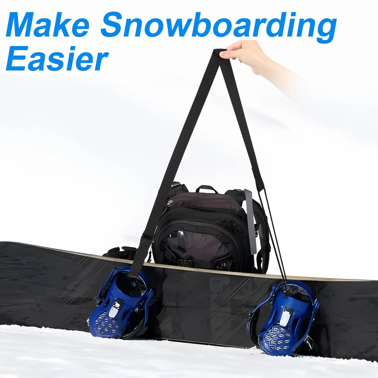 Smycze Snowboardowe Regulowane Paski do Wiązania Snowboard Leash Akcesoria Narciarskie Czarny