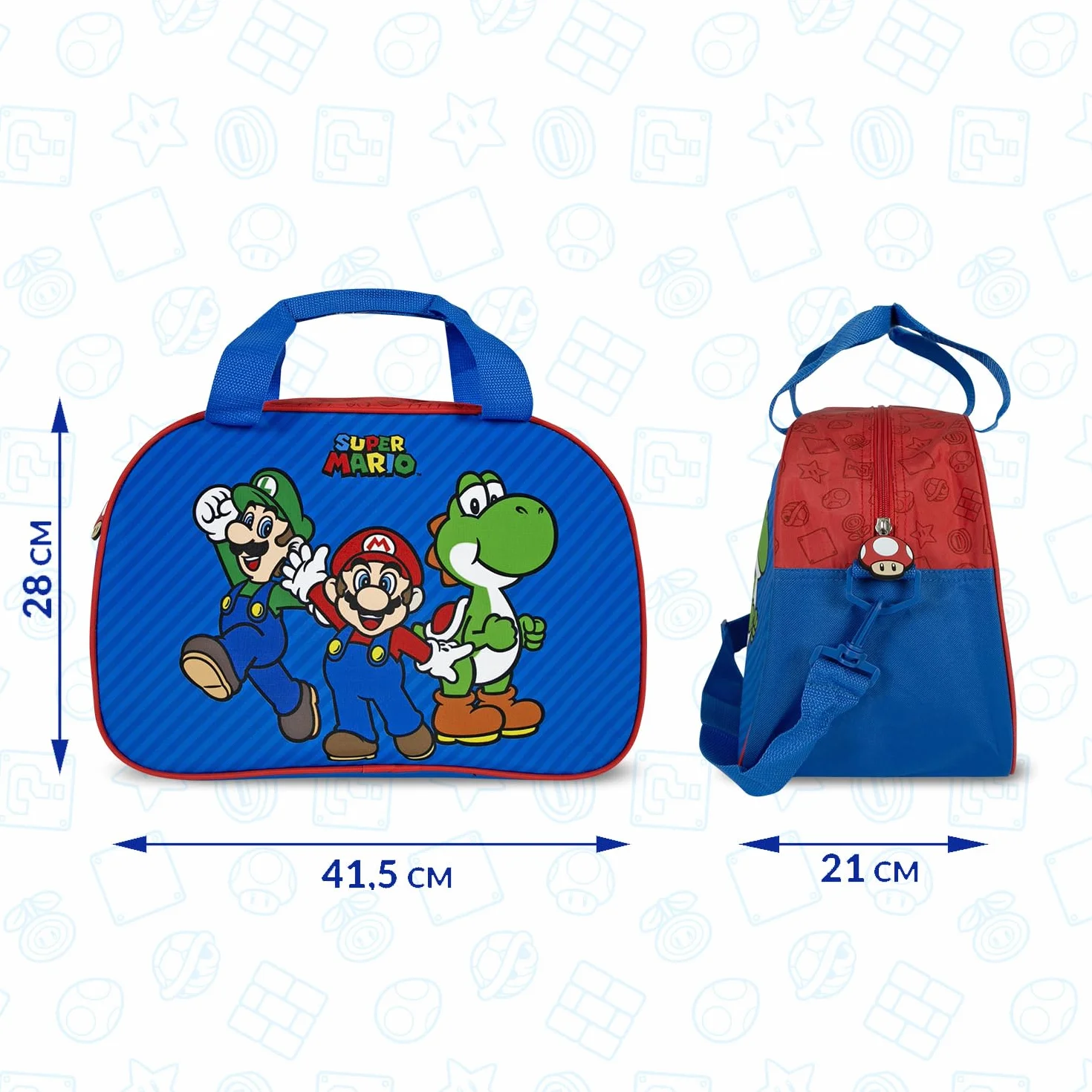 Mario Sportowa torba dla dzieci 28x41,5x21 cm czerwona niebieska