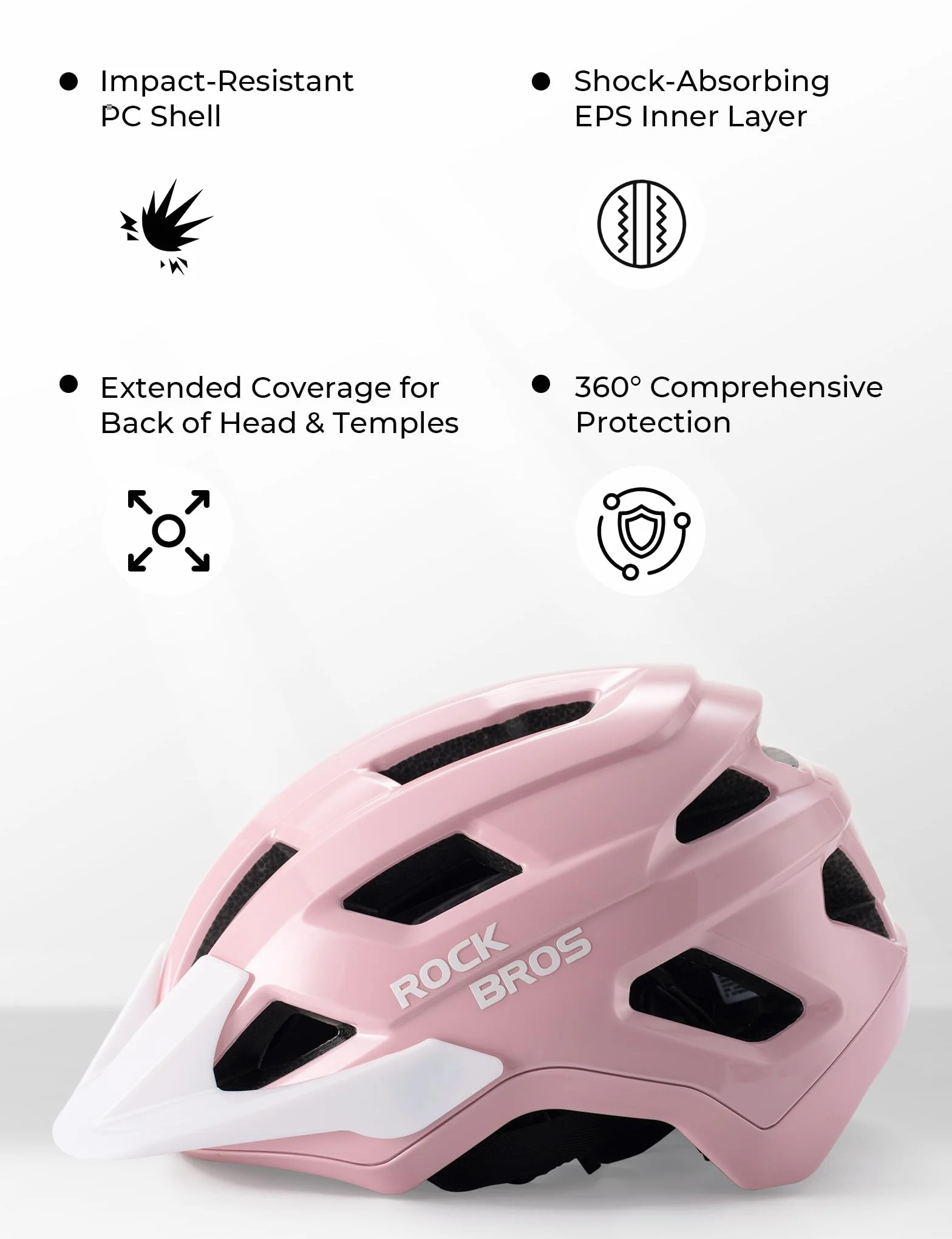 ROCKBROS Kask dziecięcy rowerowy regulowany 54-58 cm 270 g