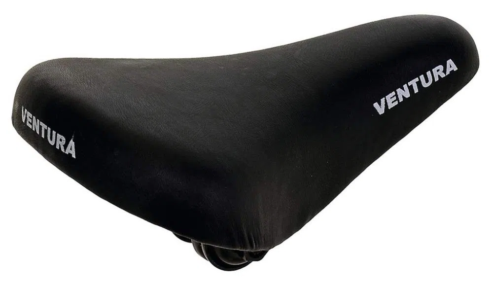 children saddle, VENTURA, for 12" and 16" bicycles, 210 x 149 mm, black, with clamp, bulk