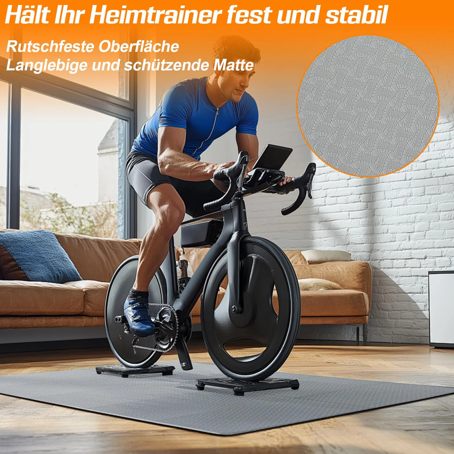 Mata ochronna na podłogę, sprzęt fitness, składana mata do bieżni, 150 x 61 cm, mata treningowa z termoplastycznego elastomeru poliestrowego 8 mm, antypoślizgowa, neutralna zapachowa, amortyzująca