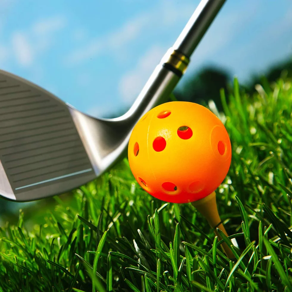 THIODOON Piłka do ćwiczeń golfowych, przepływ powietrza, puste piłki golfowe, 40 mm, plastikowe piłki golfowe do treningu huśtawki, strzelnica do domu, na zewnątrz, gry w golfa, dla dorosłych, dzieci,