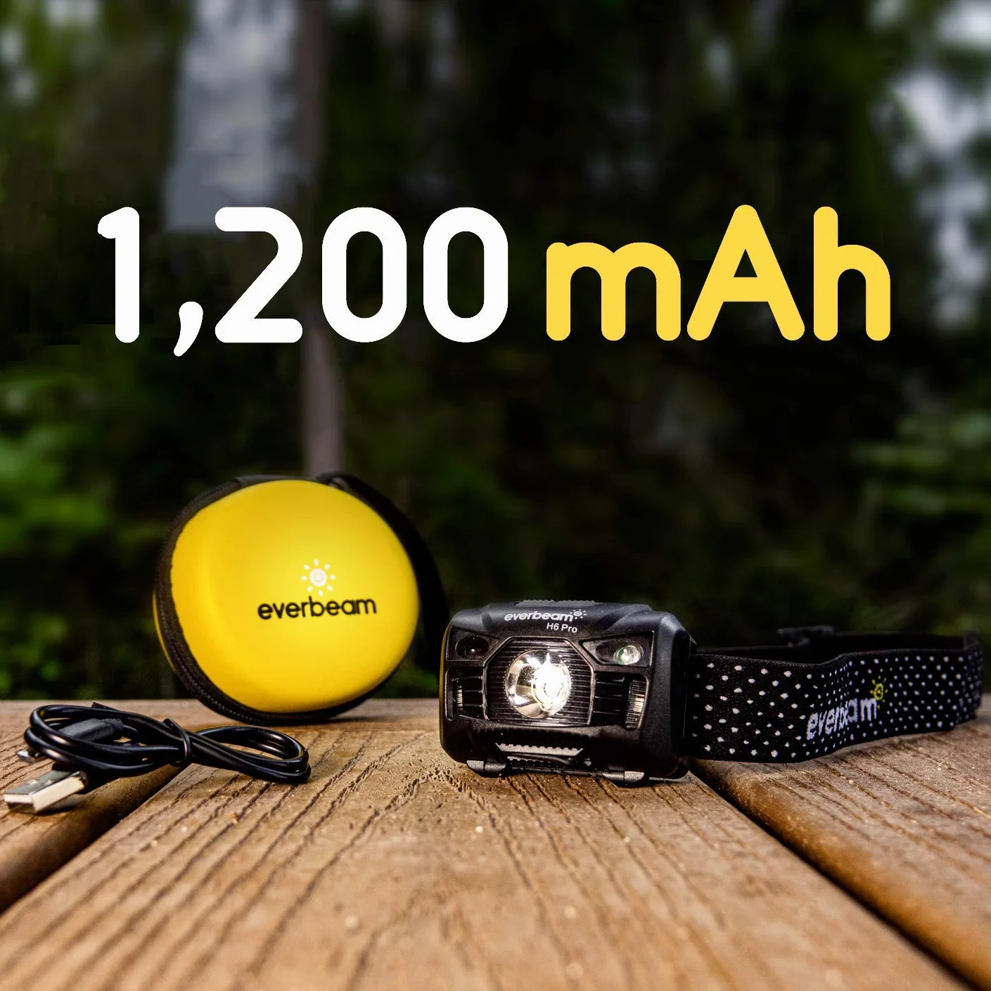 Latarka czołowa Everbeam H6 Pro LED 650 lumenów 1200 mAh USB