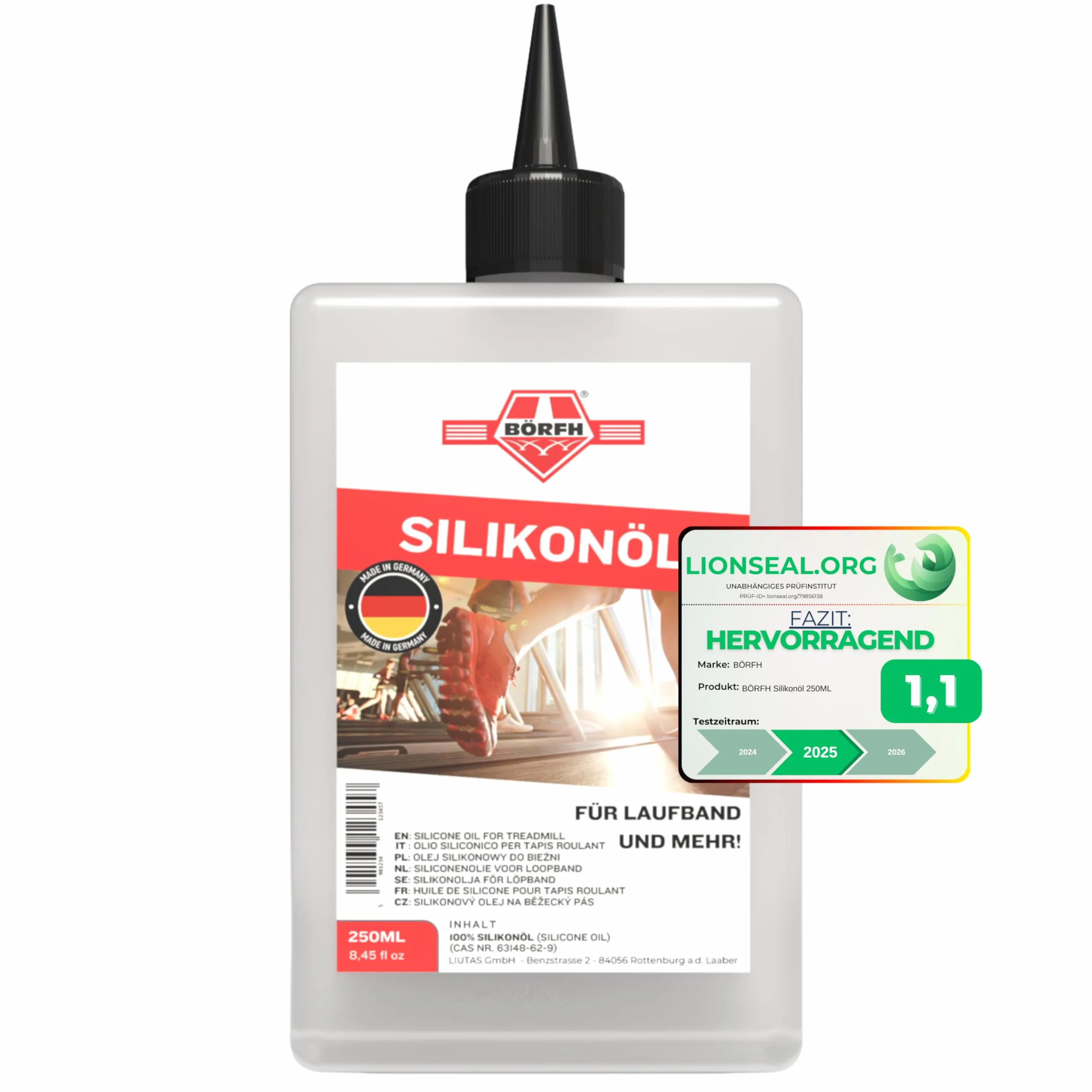 Olej silikonowy 250 ml – 100% czysty olej silikonowy do bieżni i sprzętu sportowego, nietoksyczny, idealny do gospodarstwa domowego i artystów, olej silikonowy, idealny do pouringu akrylowego i