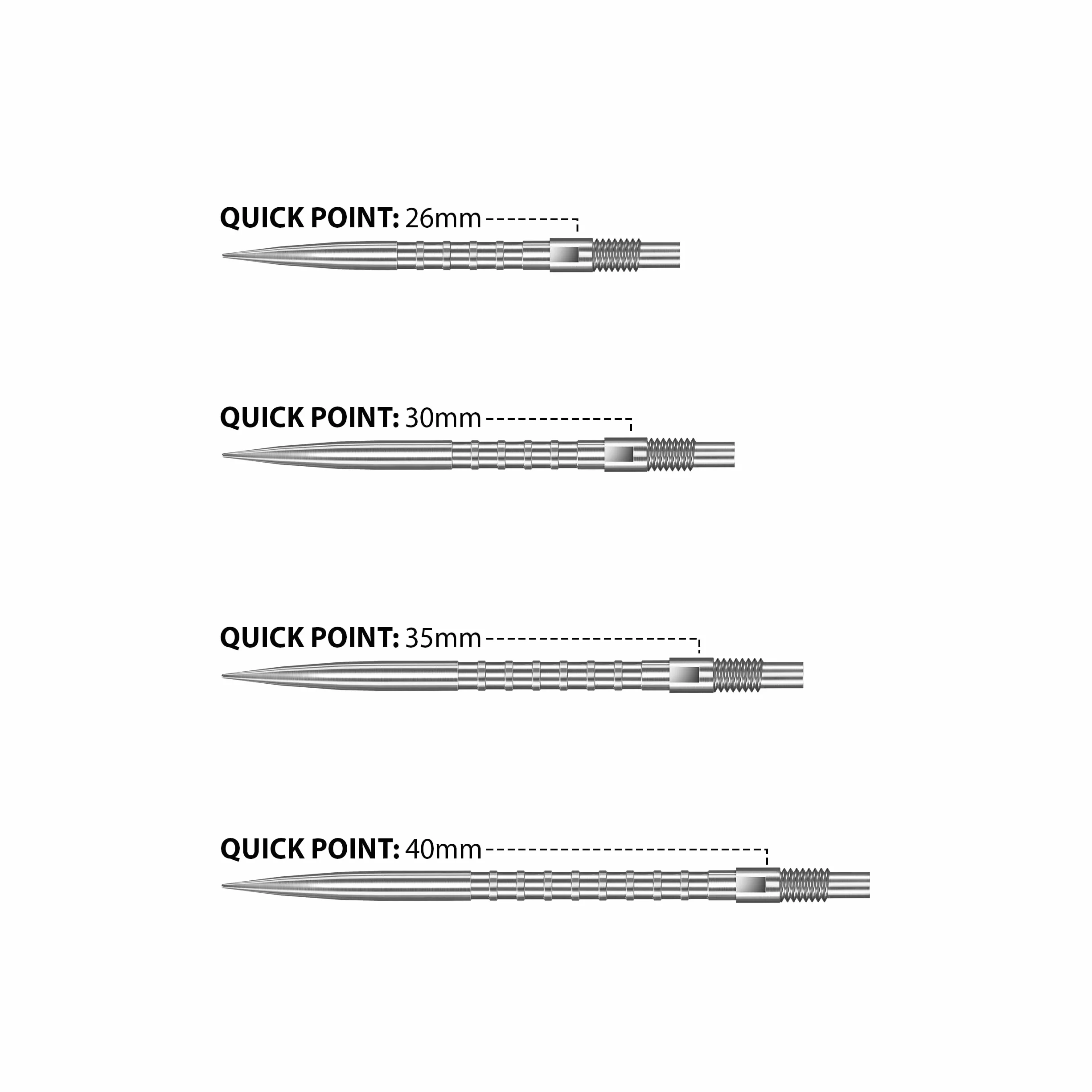 Harrows HM Grip Heavy Metal Quick Points 30 mm srebrny punkty do rzutek