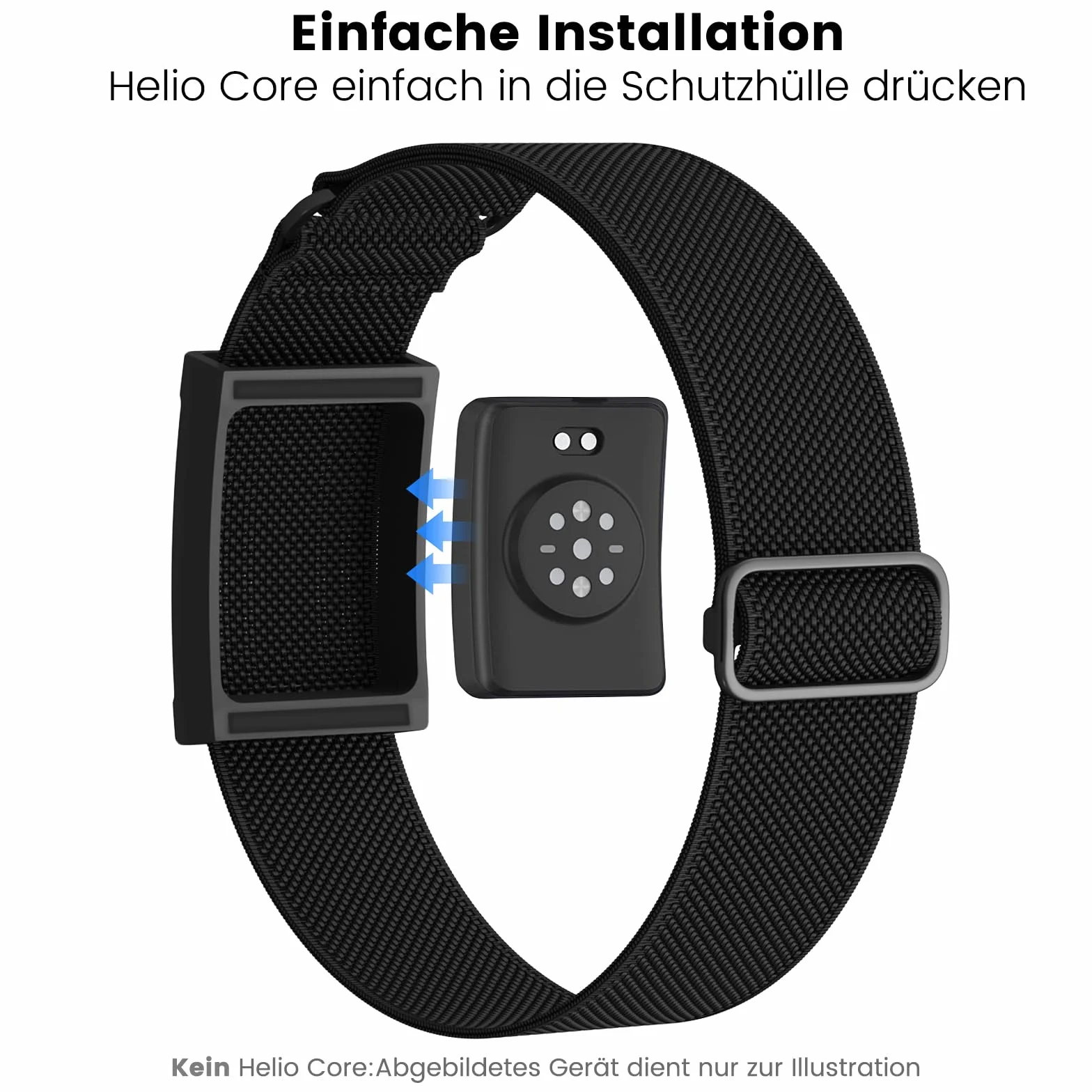 SimpleThings Bransoletka bicepsowa kompatybilna z Amazfit Helio Strap z etui ochronnym nylonowa sportowa