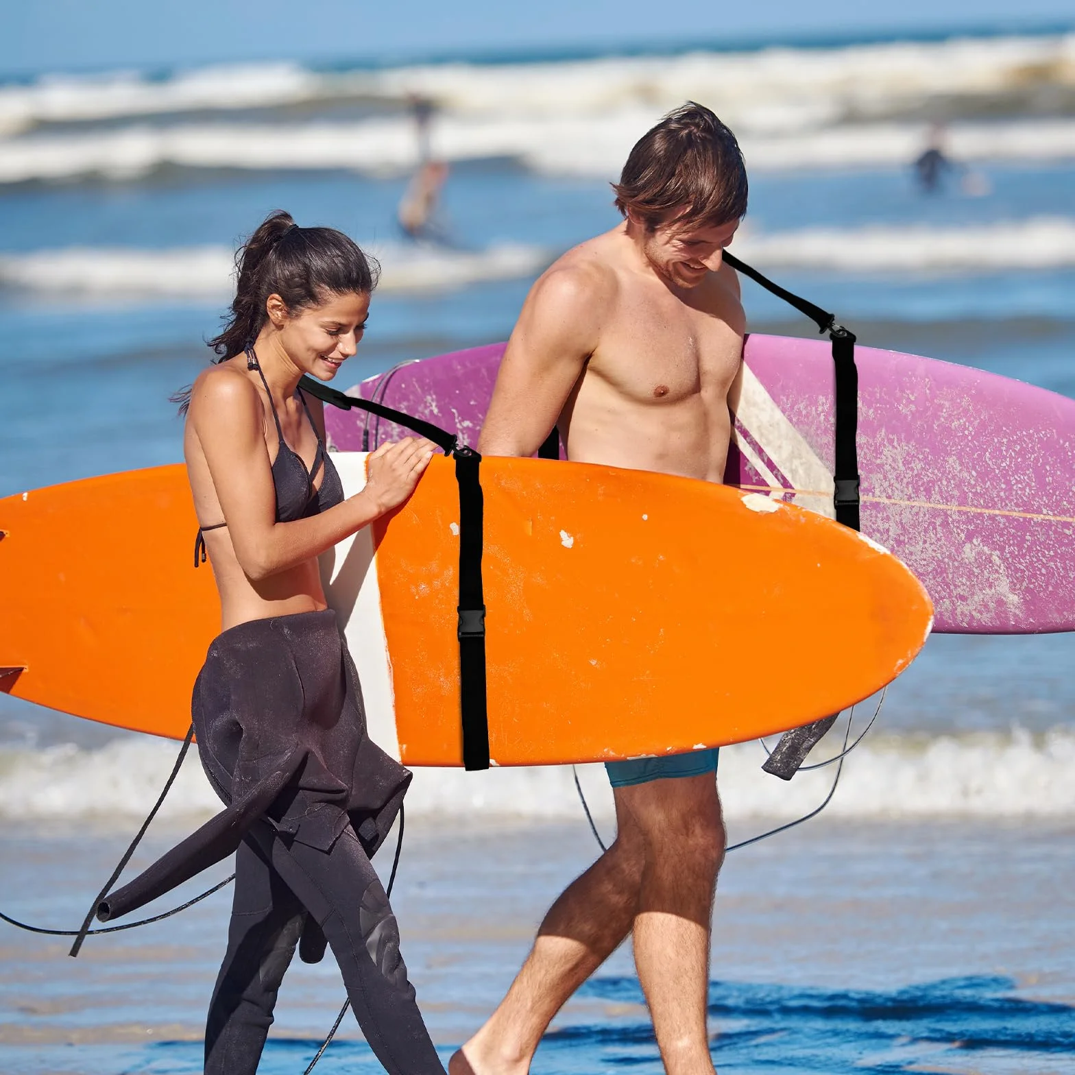 Pasek do noszenia deski surfingowej, regulowany pasek do noszenia, akcesoria SUP, pasek do noszenia deski surfingowej, deski surfingowej, kajaka, wzmocnionego wyposażenia