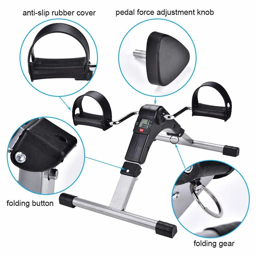 Rower treningowy składany Mini Bike z monitorem LCD na ręce i nogi