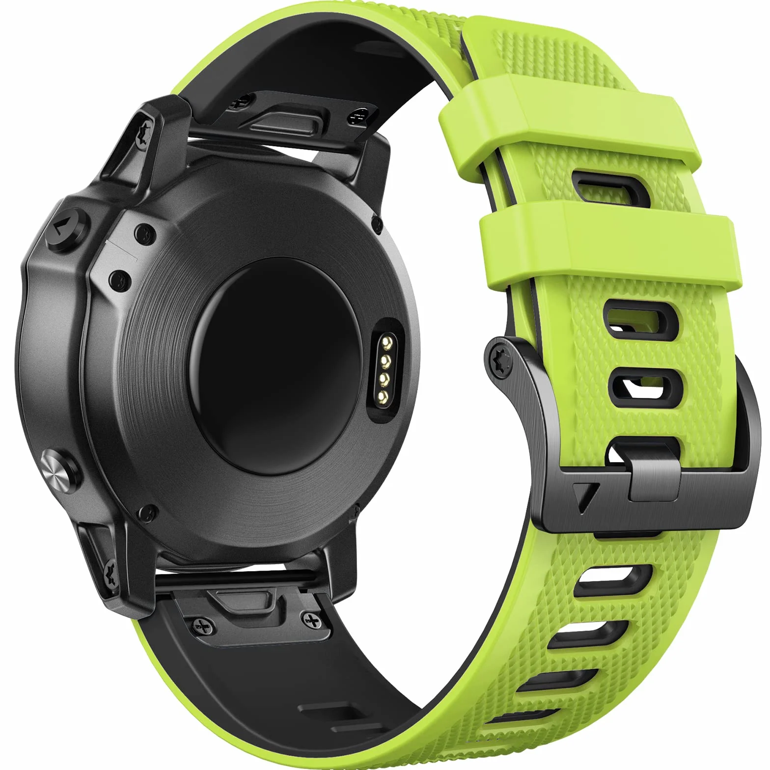 NotoCity bransoletka Quickfit 26 mm, kompatybilna z Garmin Fenix 6X / 6X pro / Fenix 7X, silikonowa bransoletka do zegarka Garmin Fenix 5X / 5X Plus, zielono-czarna