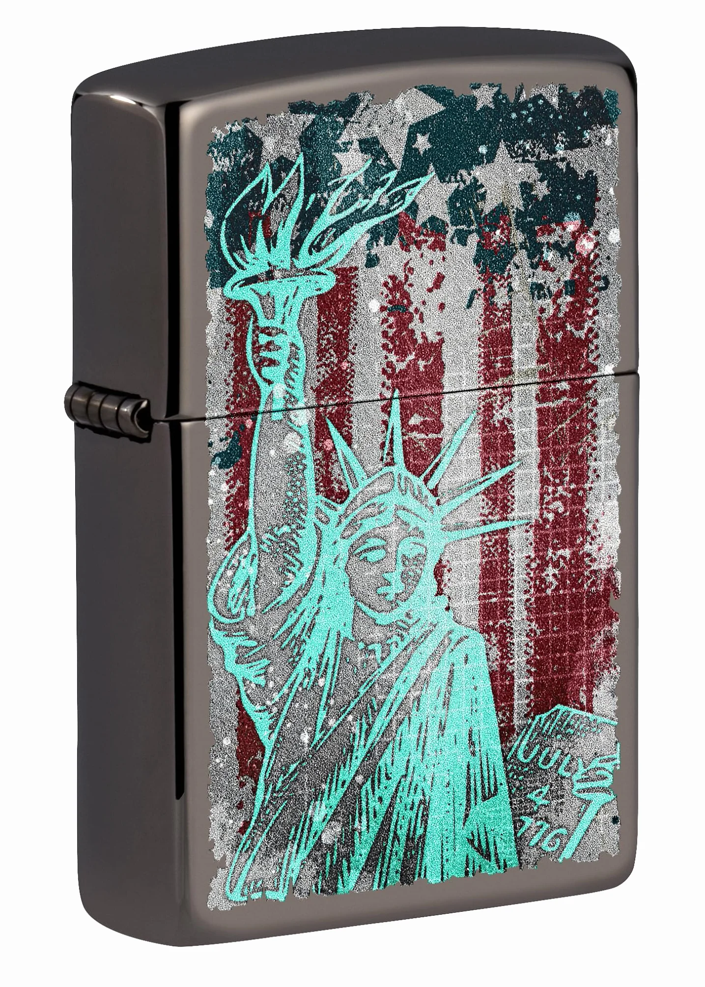 Zippo Statue Of Liberty Zapalniczka Sztormowa Wielokrotnego Użytku Wiatroodporna Czarna Black Ice