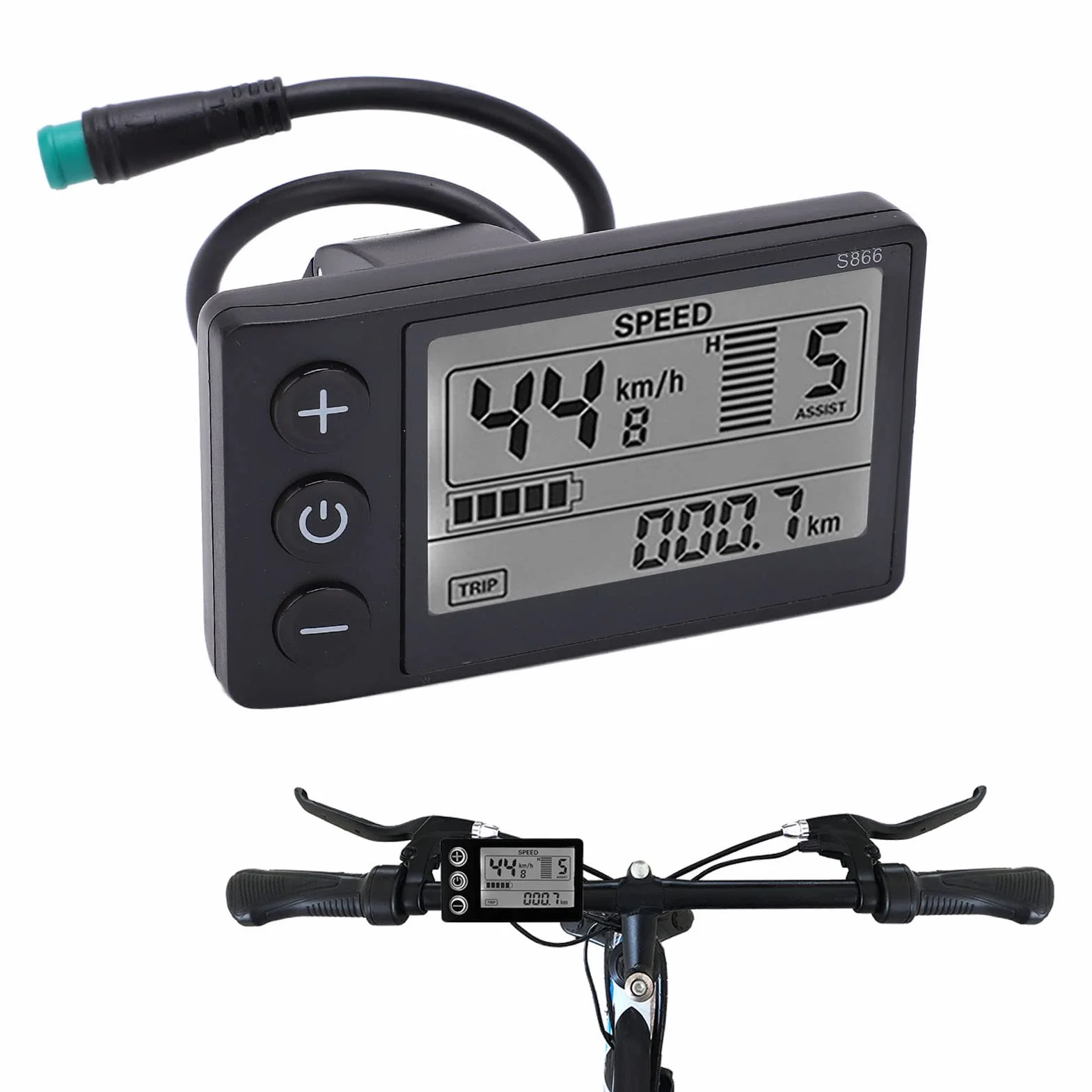 Miernik wyświetlacza LCD wodoodporny prędkościomierz rowerowy Ebike
