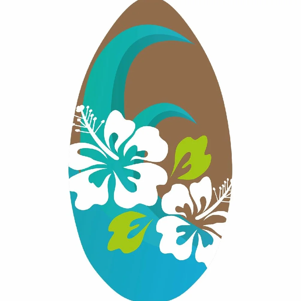 Skimboard 96 cm deska surfingowa z drewna kwiatowy wzór