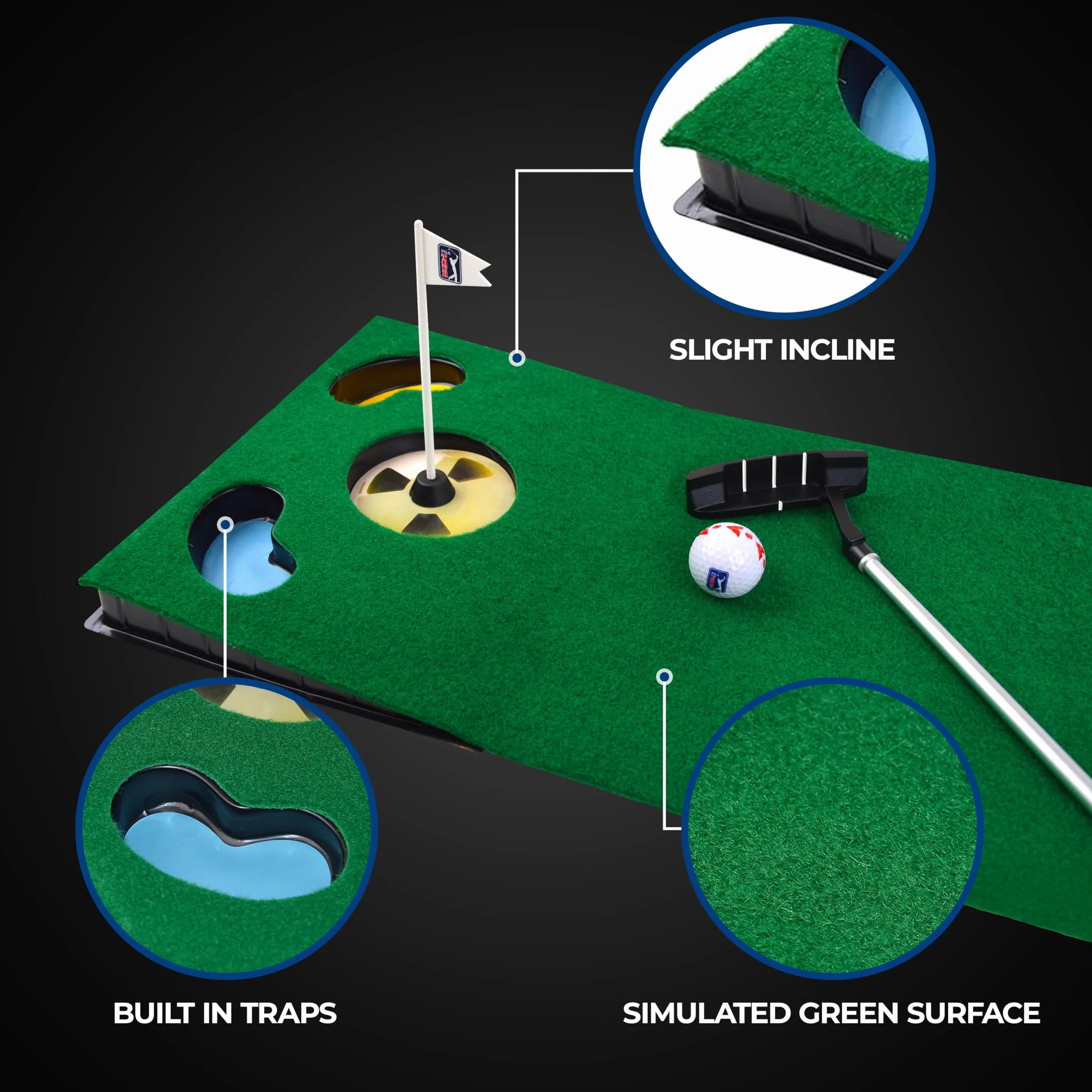 PGA TOUR Indoor Putting Set mata do modelowania z Putter